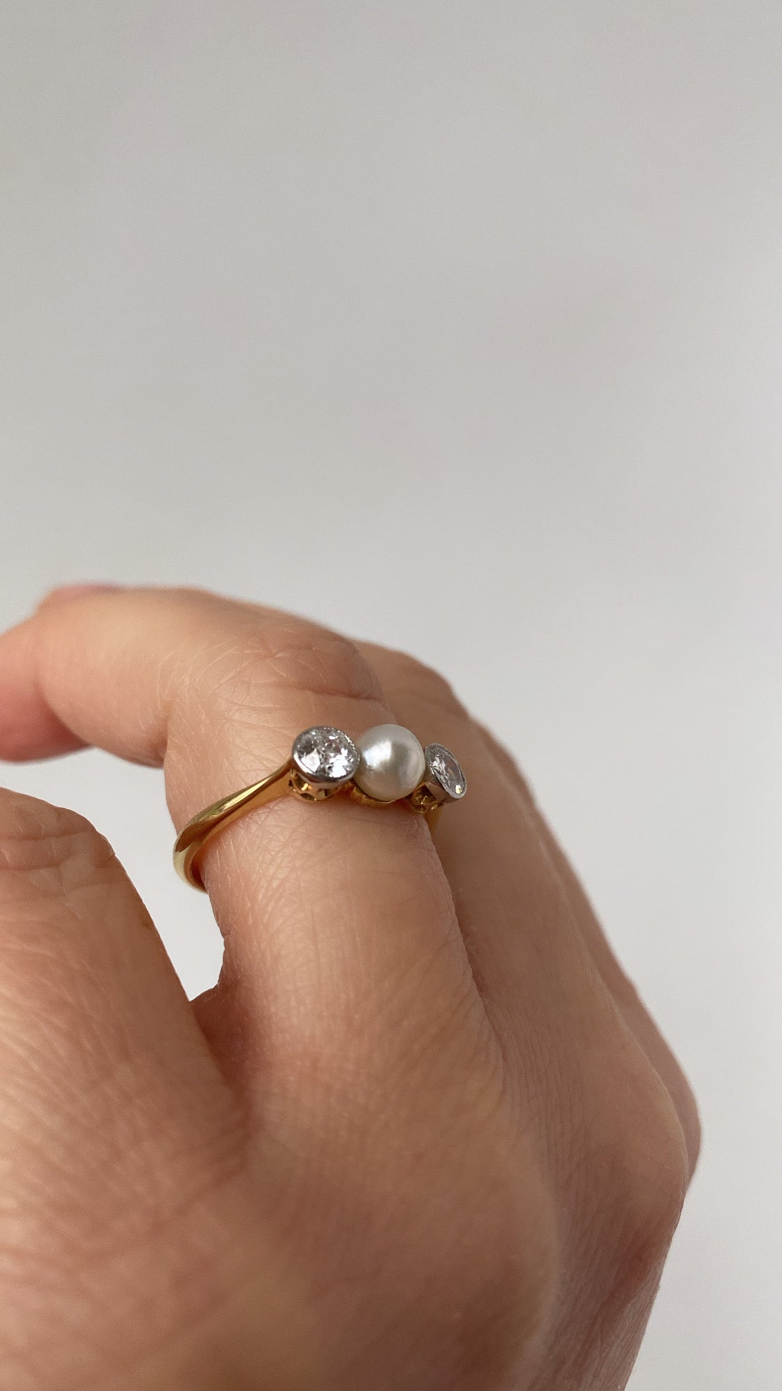 the pearl and diamond ring