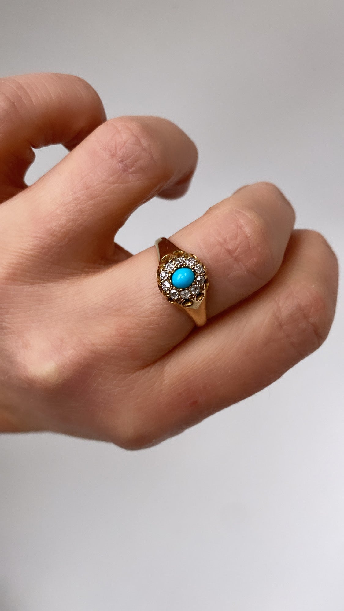 turquoise and diamond cluster