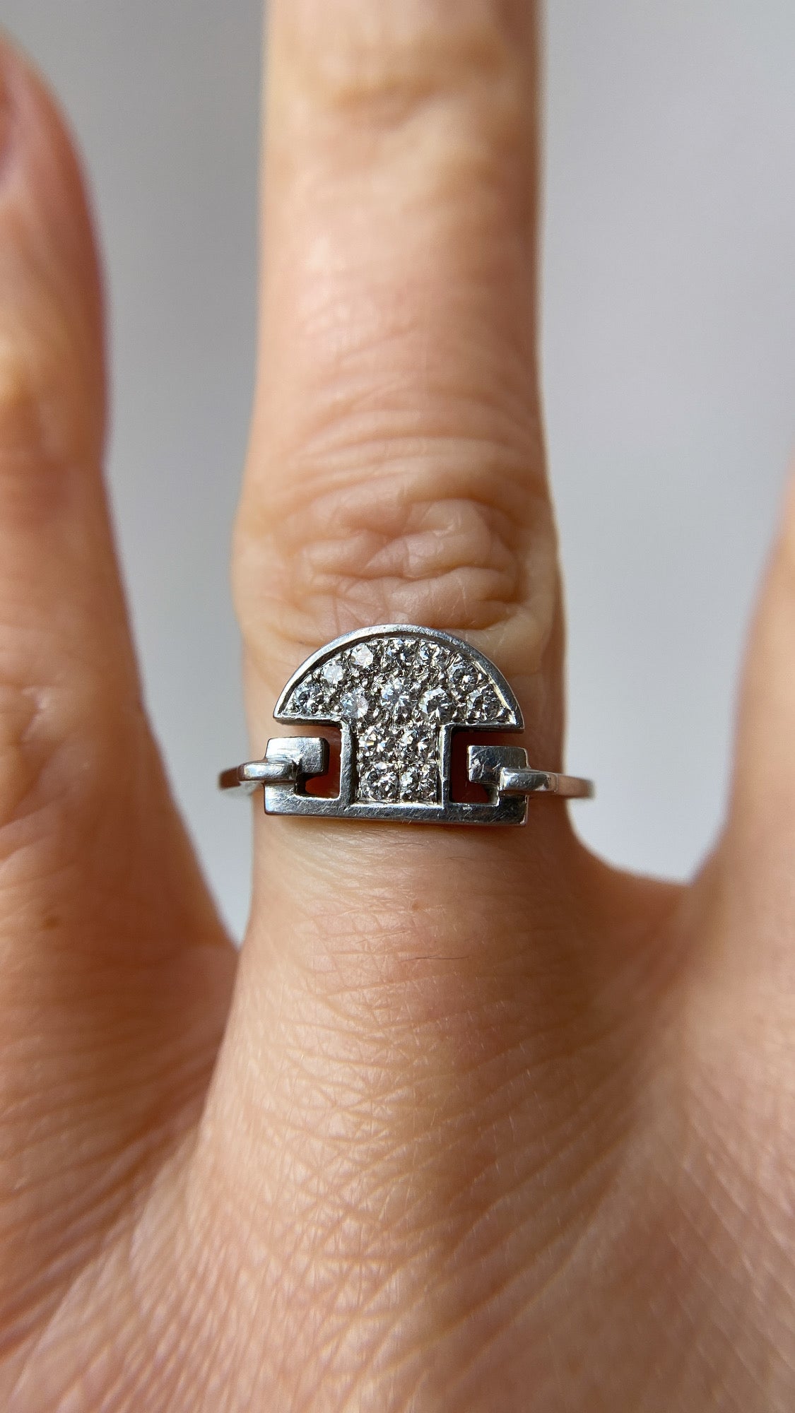 the diamond half moon ring
