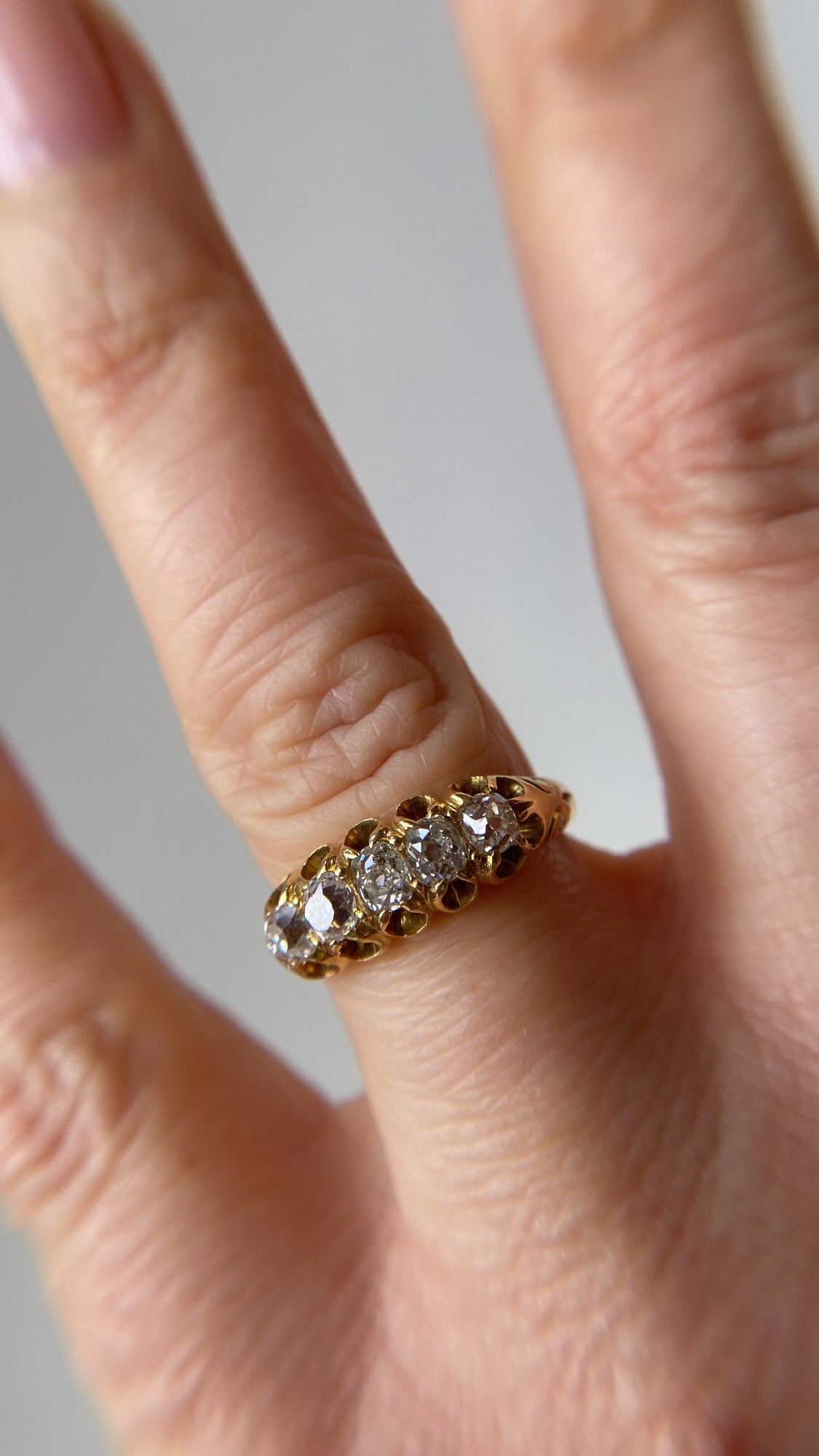 the chunky five stone diamond band