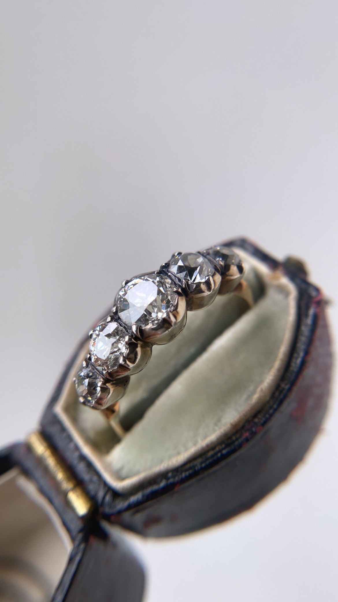 antique georgian old mine cut diamond half hoop