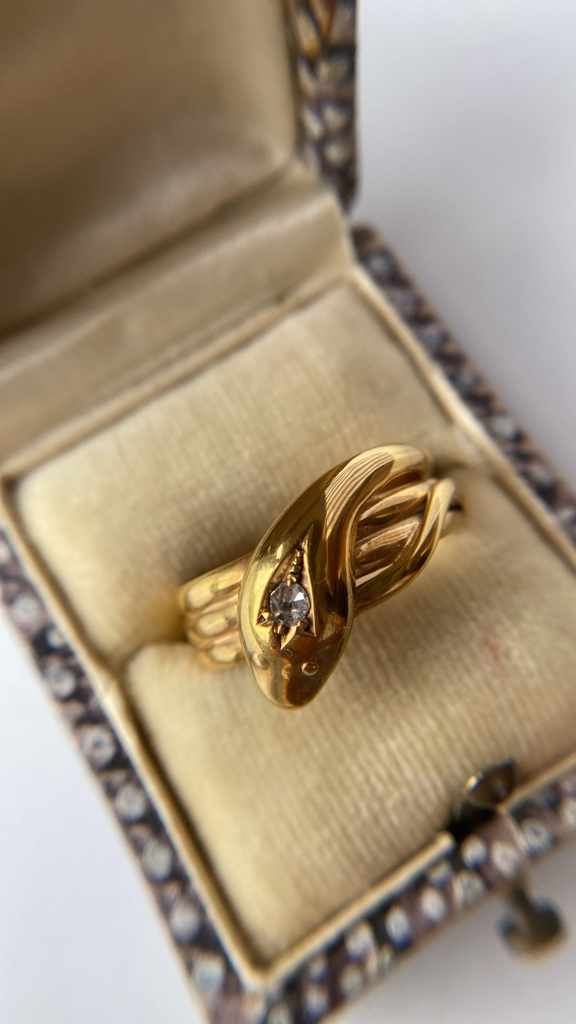 antique diamond snake ring
