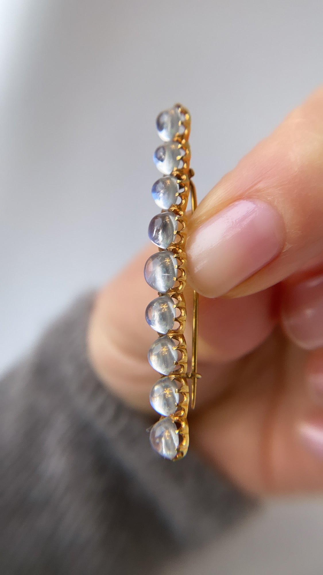 antique moonstone brooch