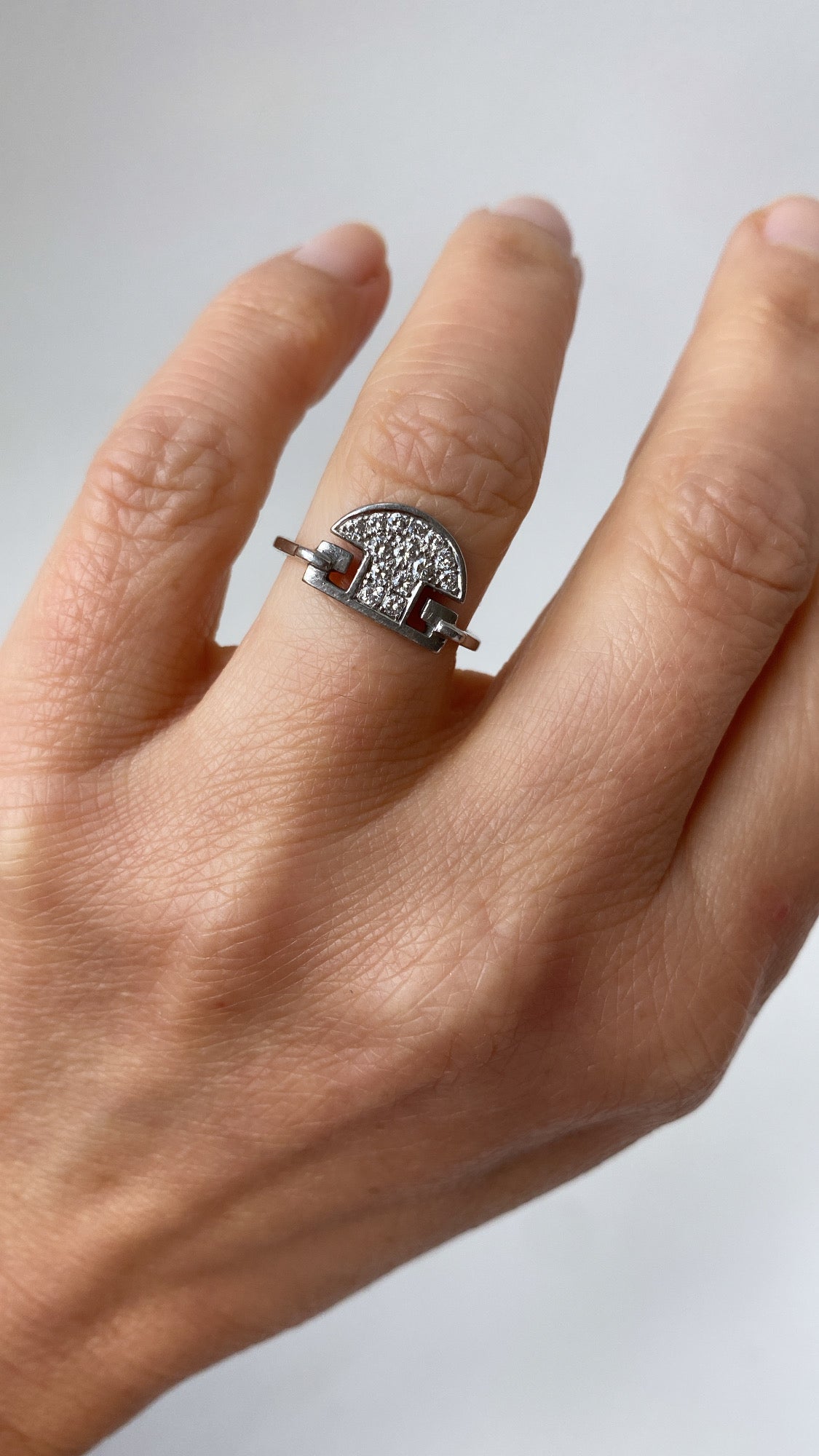 the diamond half moon ring