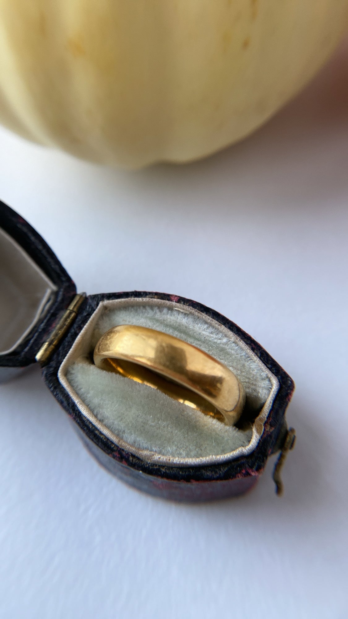 22ct butter gold antique wedding band