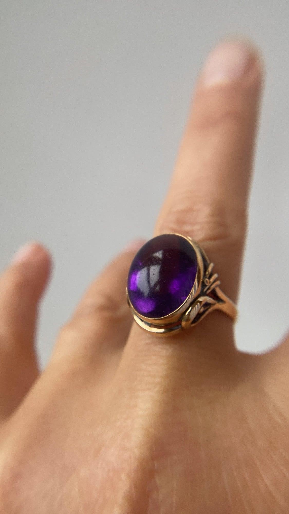 art nouveau amethyst cabochon
