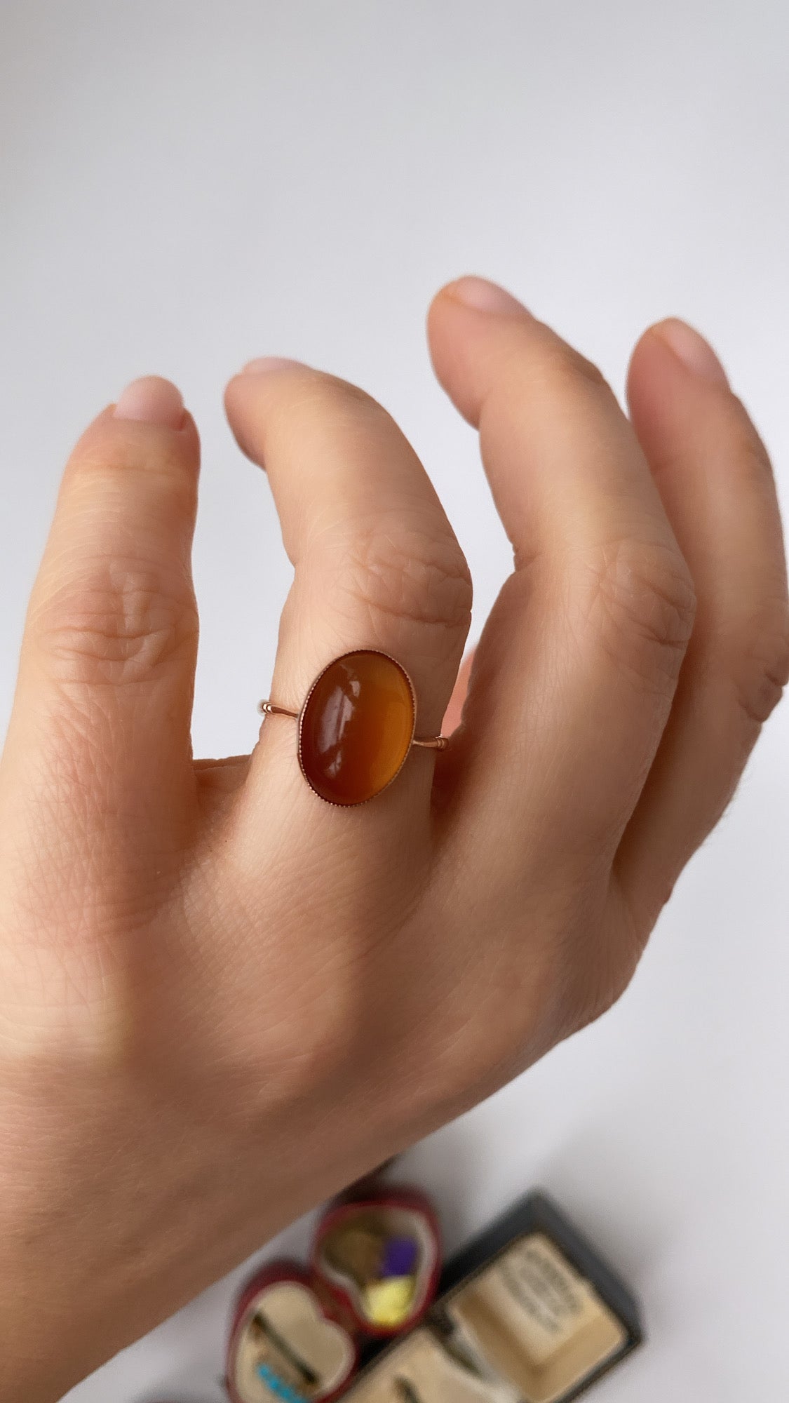 antique carnelian agate gumdrop