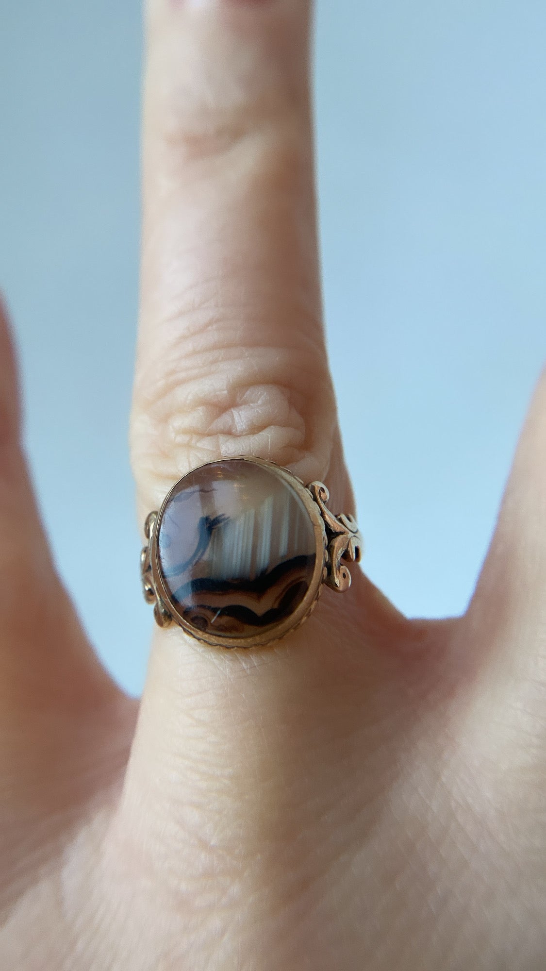 antique dendritic agate ring