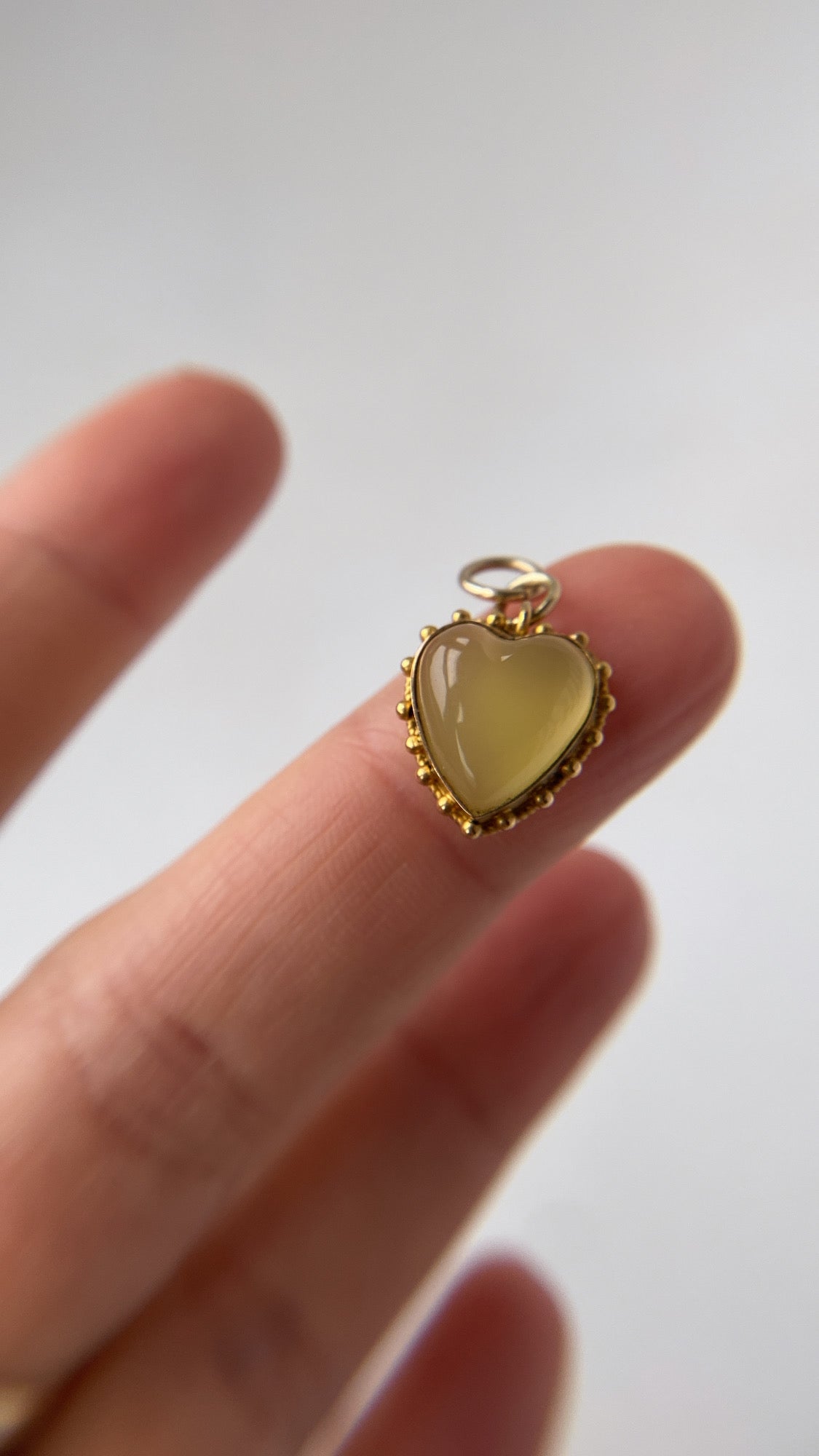 antique chalcedony heart pendant