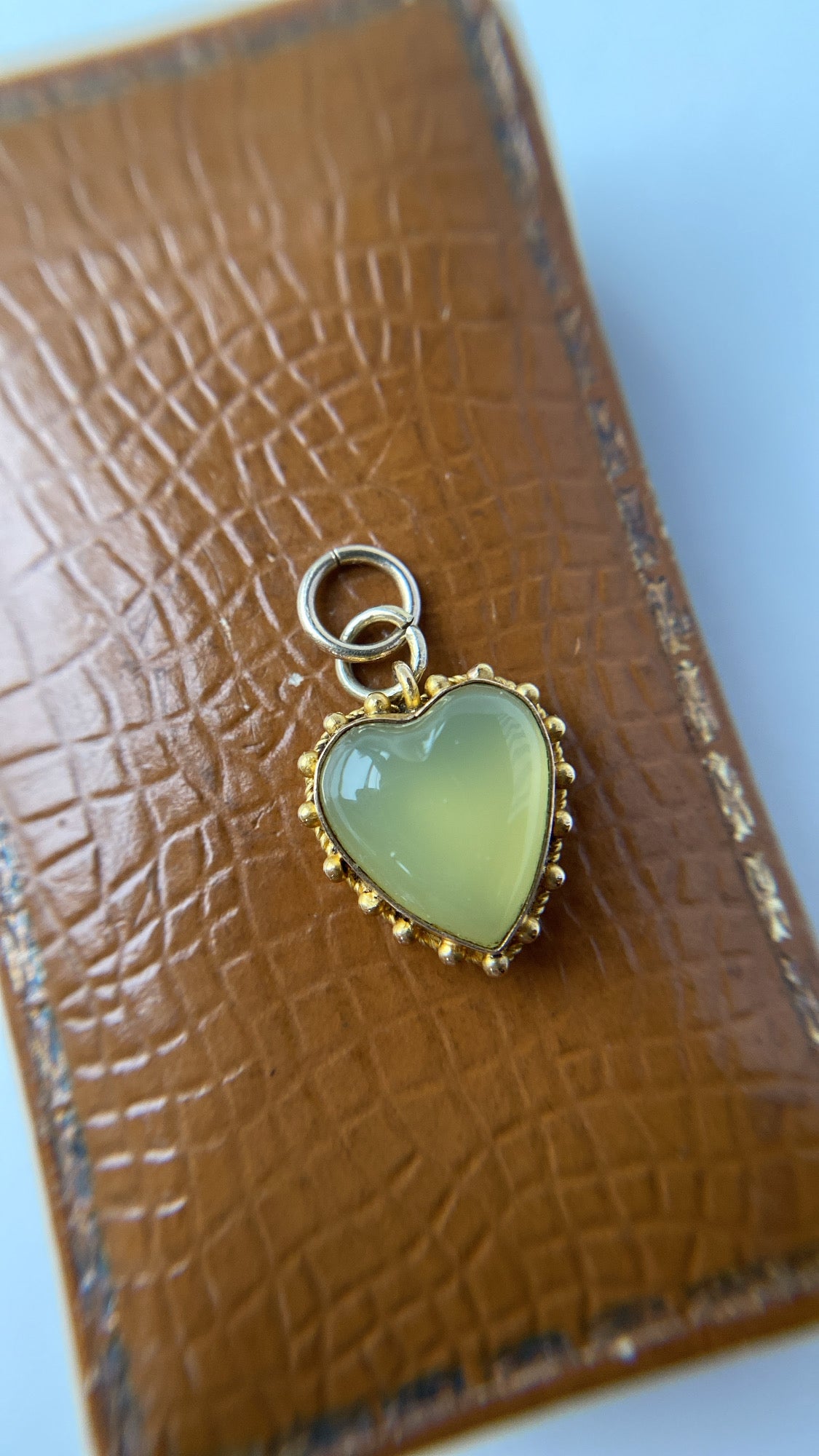 antique chalcedony heart pendant