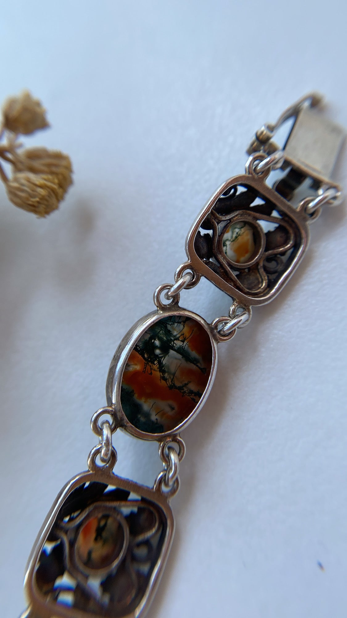 the arts & crafts moss agate bracelet