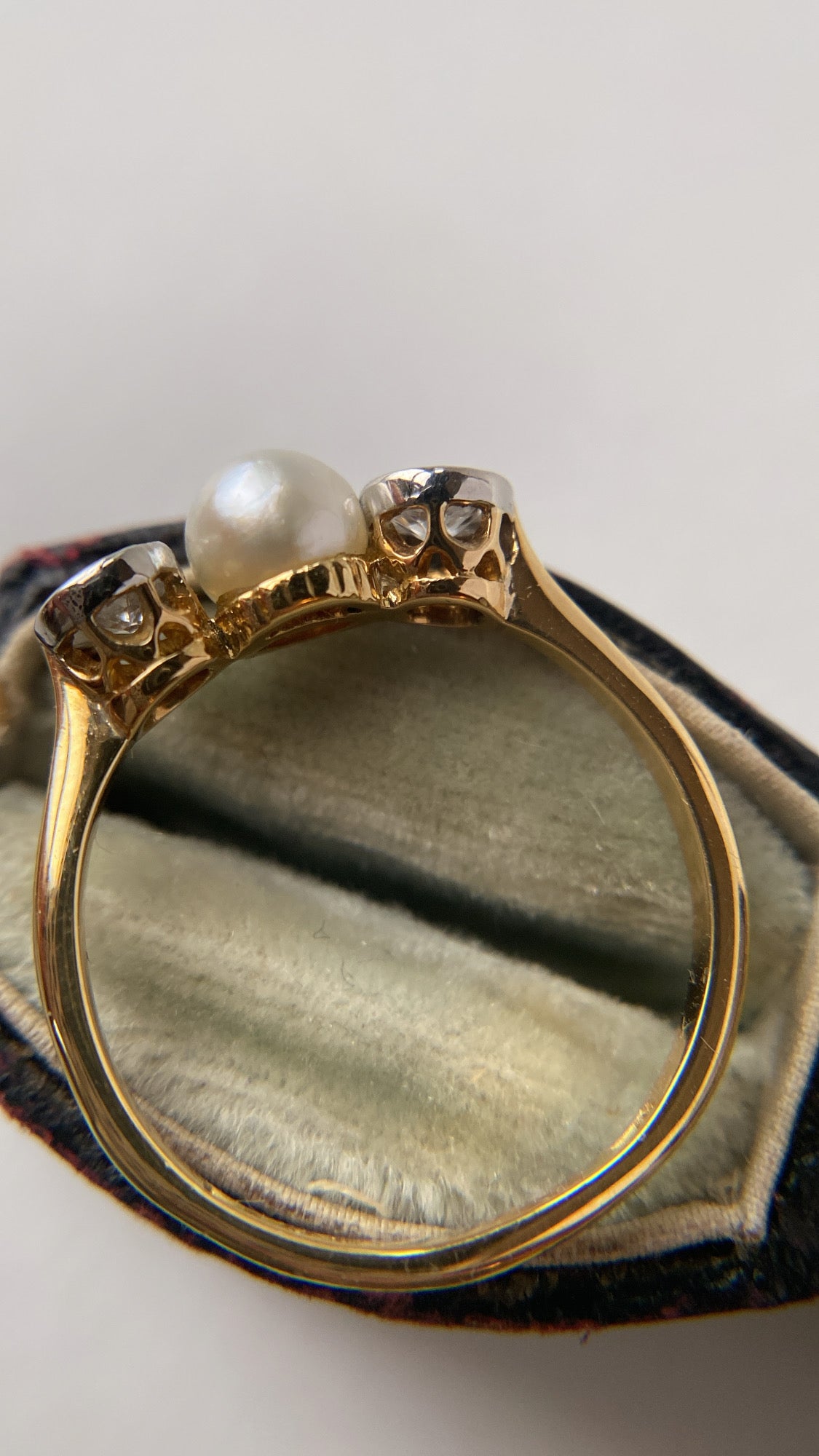 the pearl and diamond ring