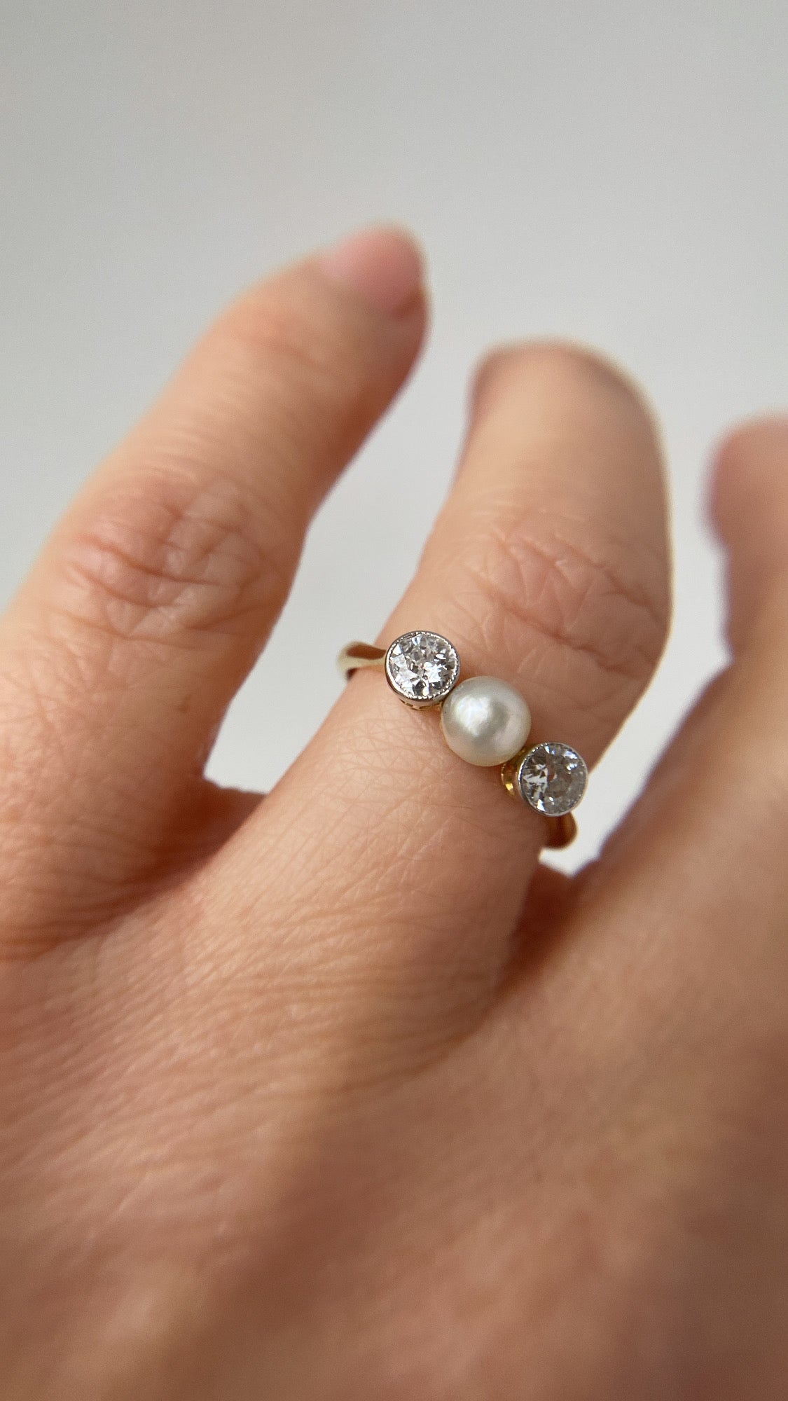 the pearl and diamond ring