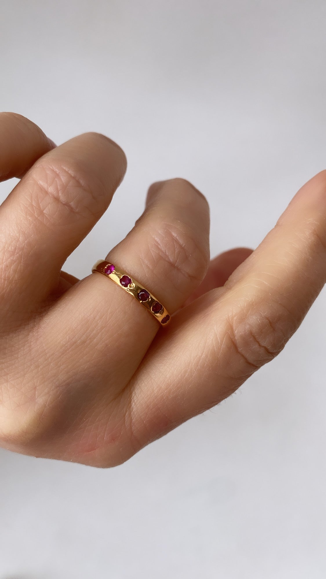 antique ruby stacking band