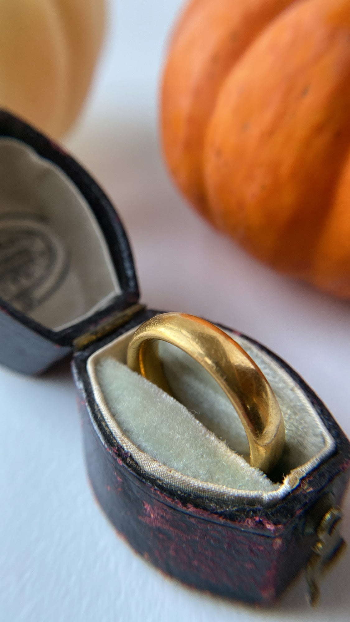 22ct butter gold antique wedding band
