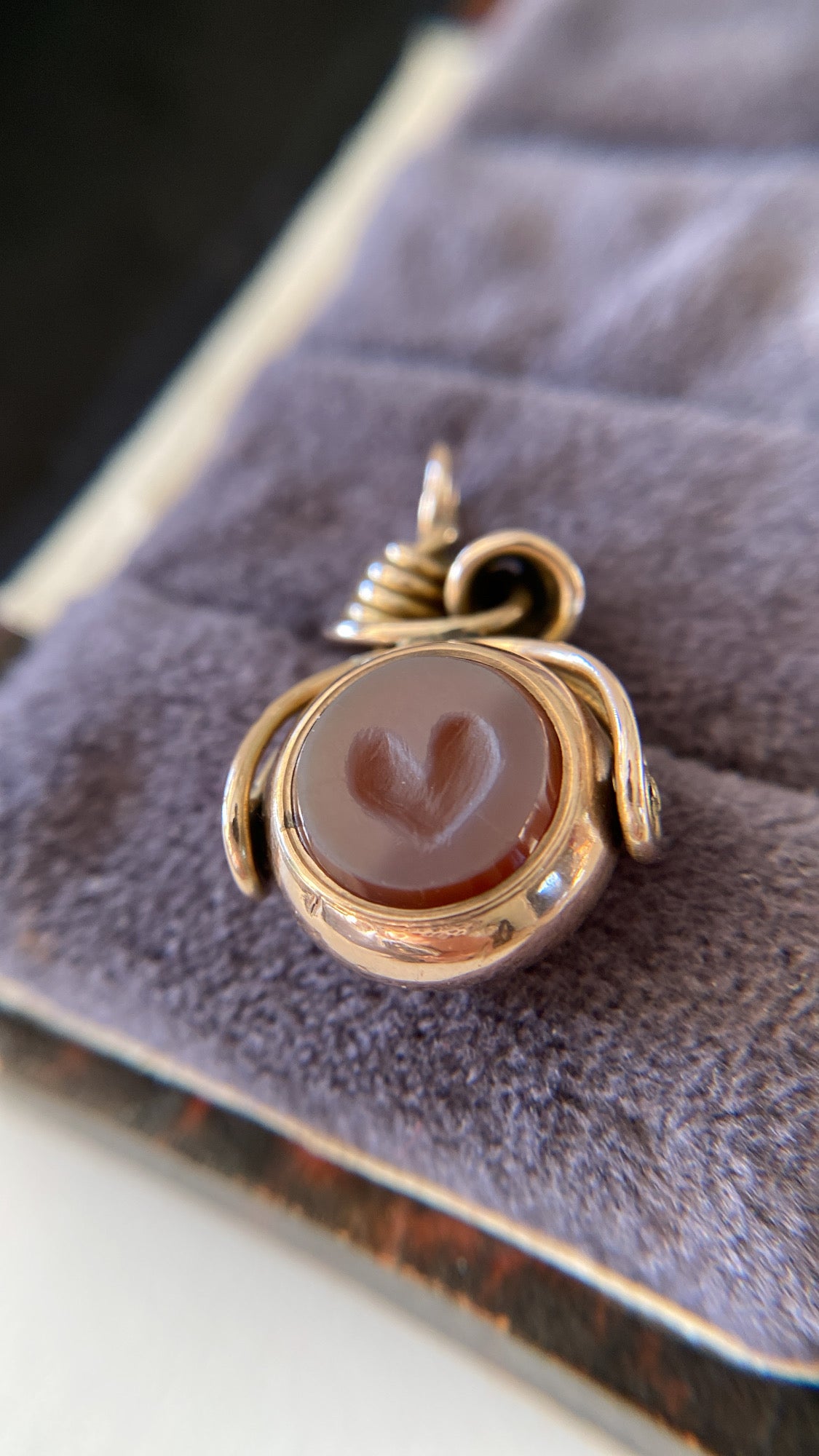 agate heart and bloodstone fob