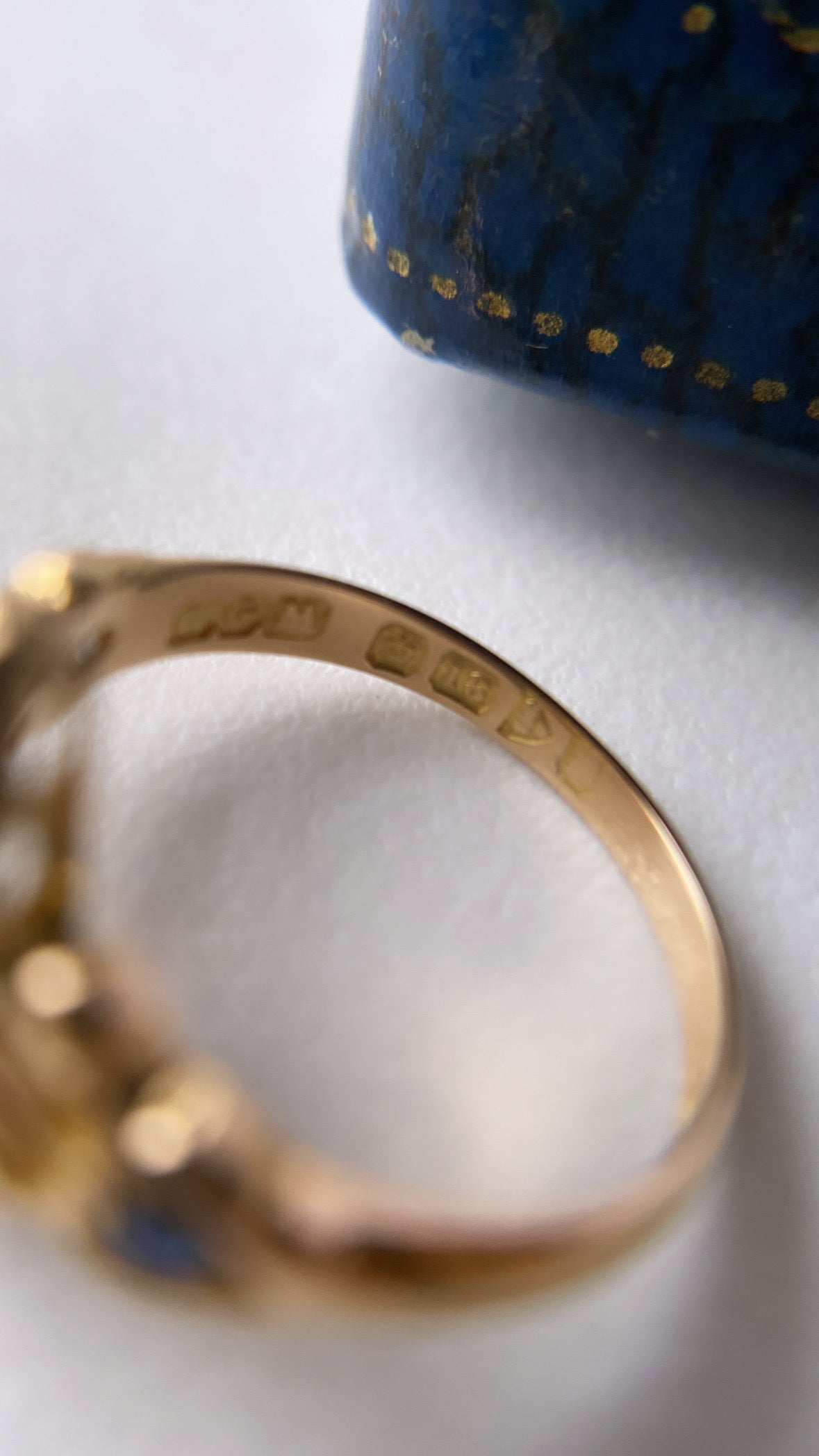 the antique sapphire and diamond navette