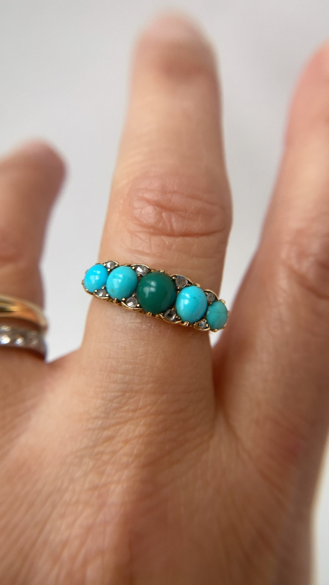antique turquoise half hoop