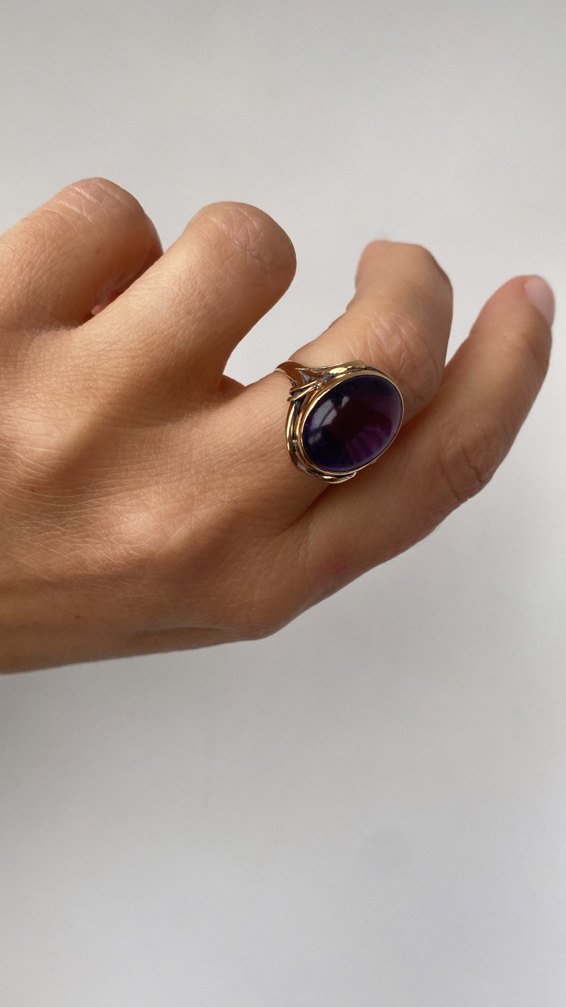 art nouveau amethyst cabochon