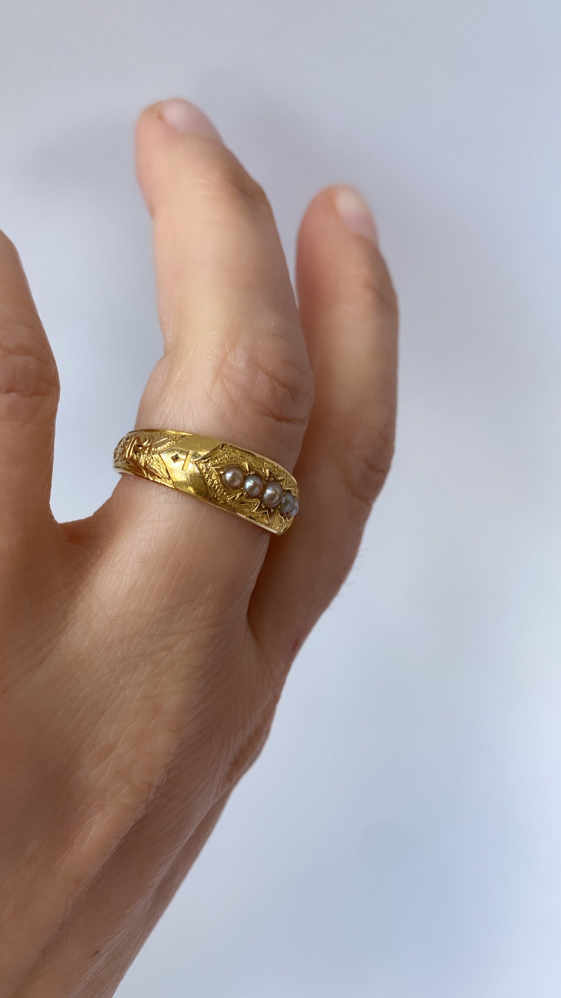 the carved pearl mourning ring