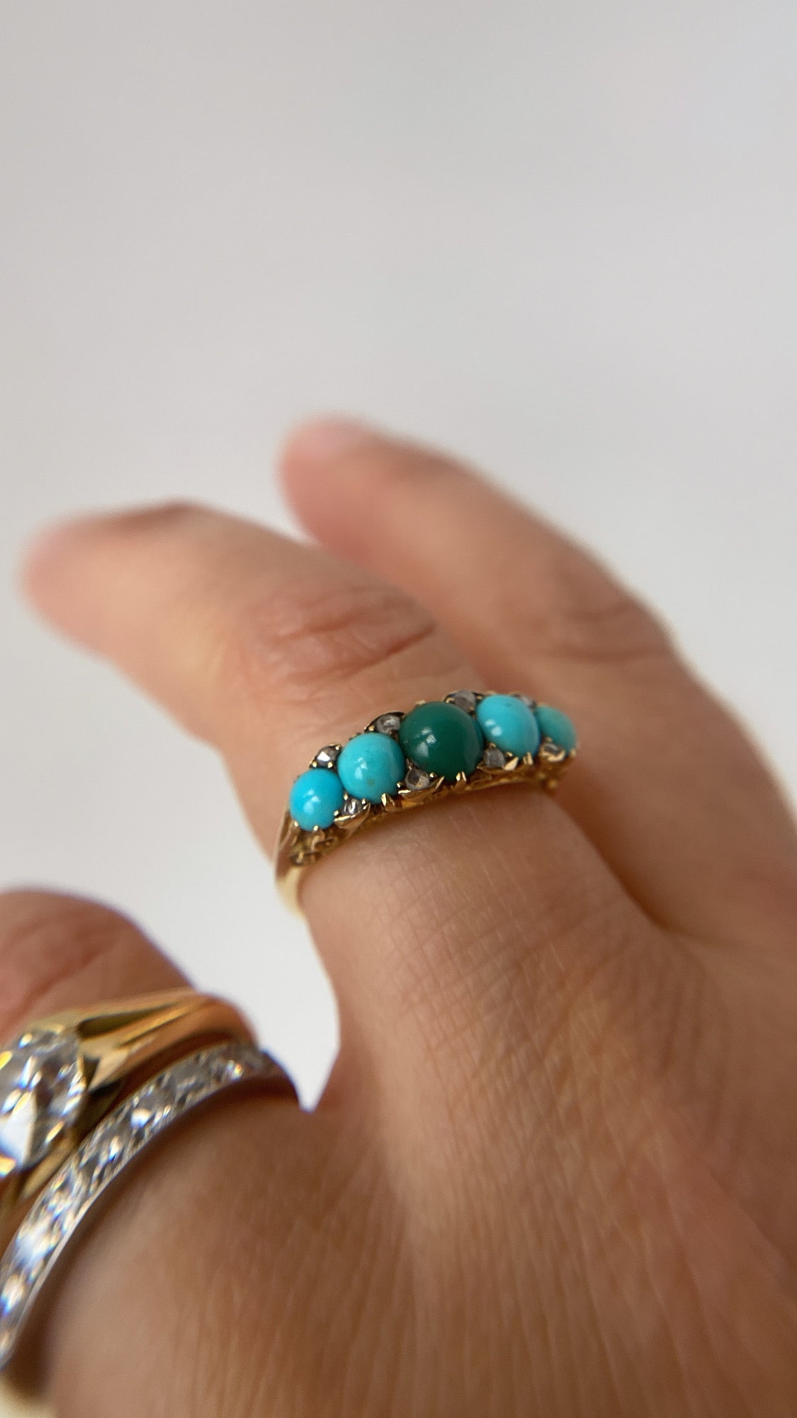 antique turquoise half hoop