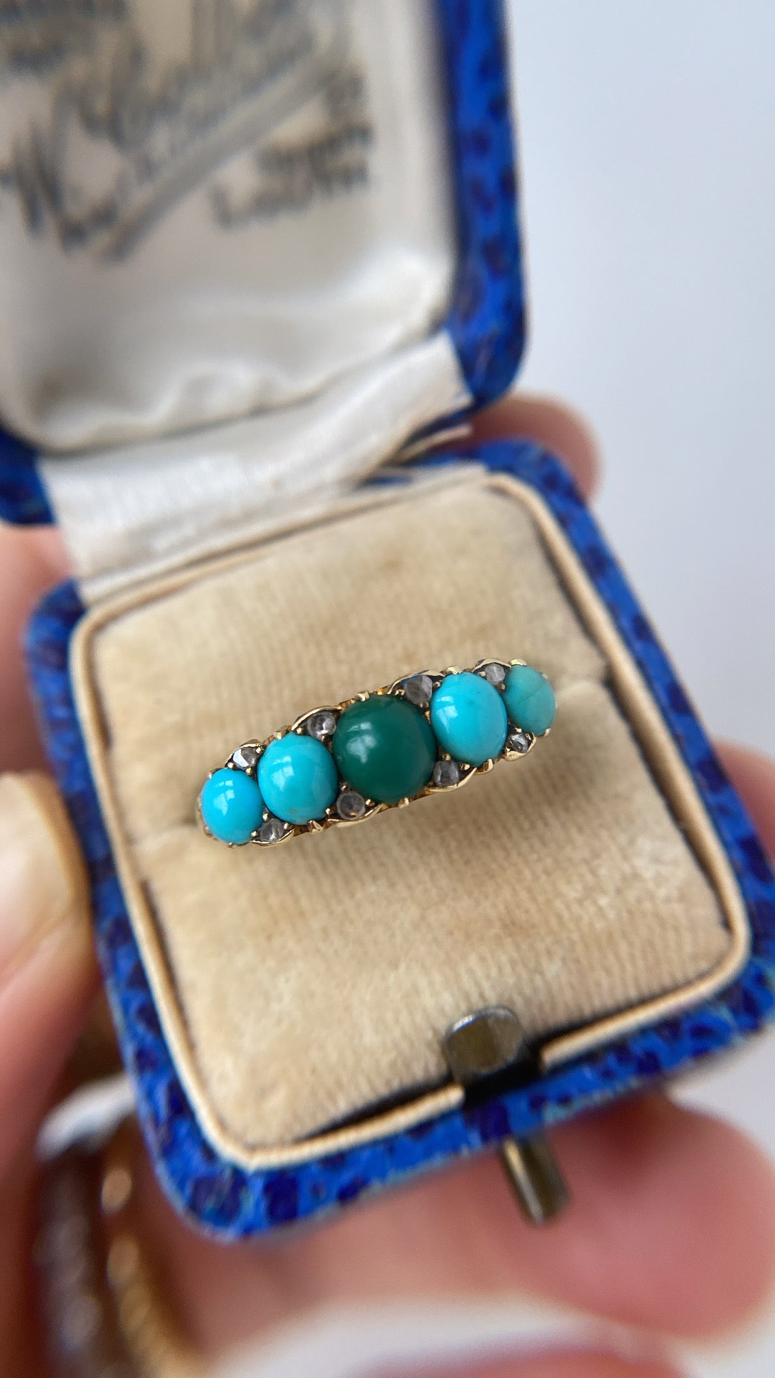 antique turquoise half hoop