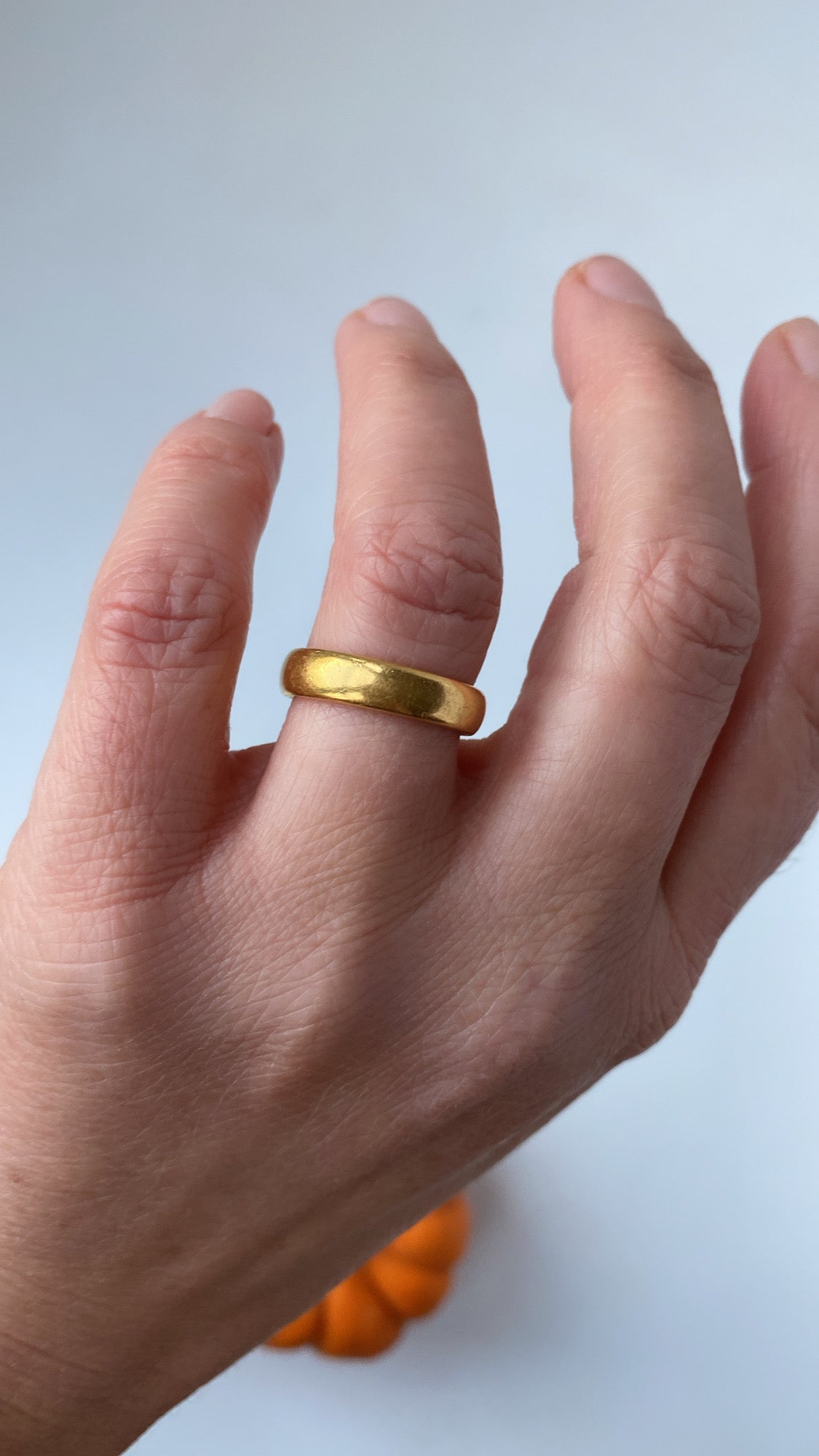 22ct butter gold antique wedding band