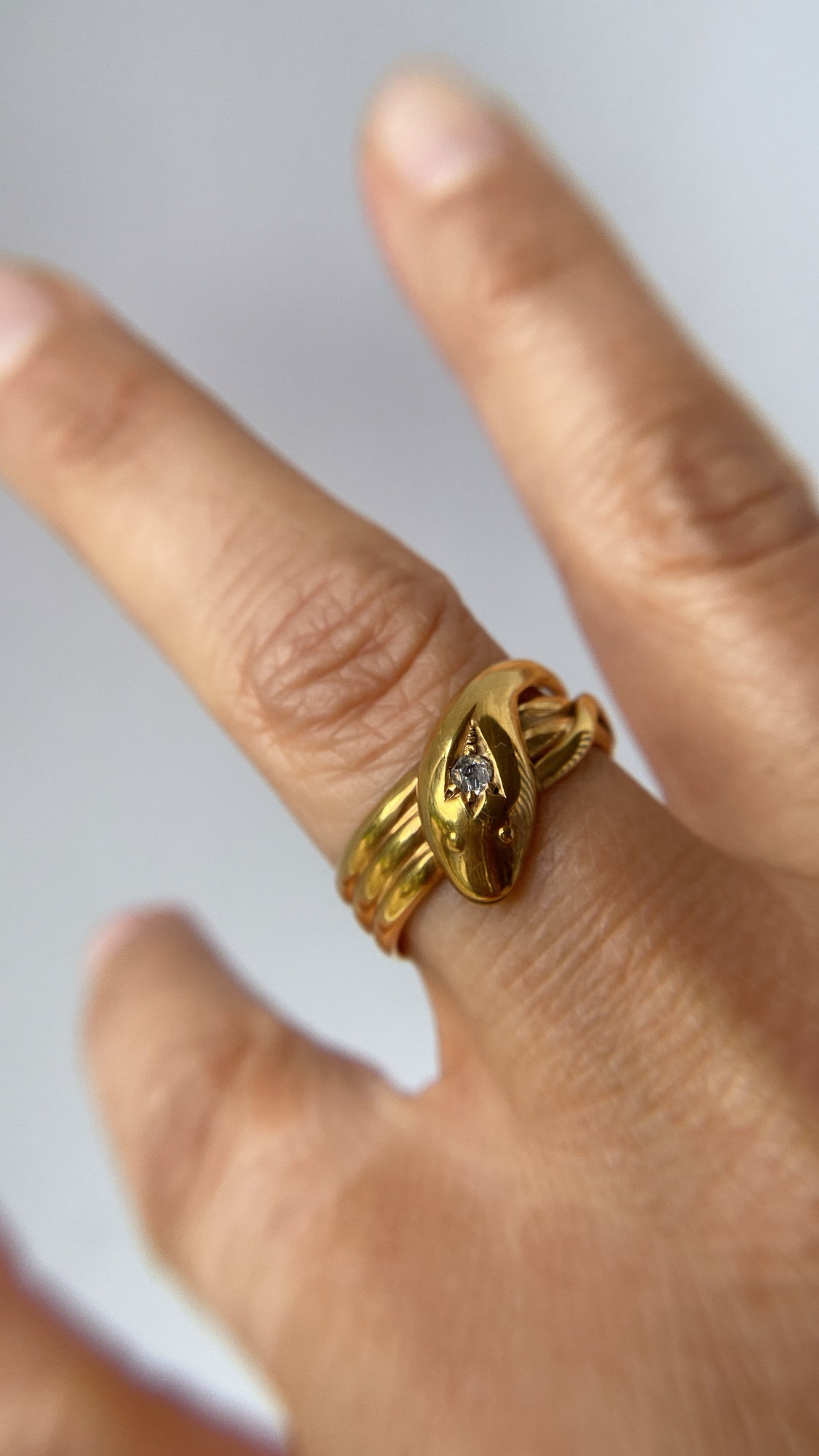 antique diamond snake ring