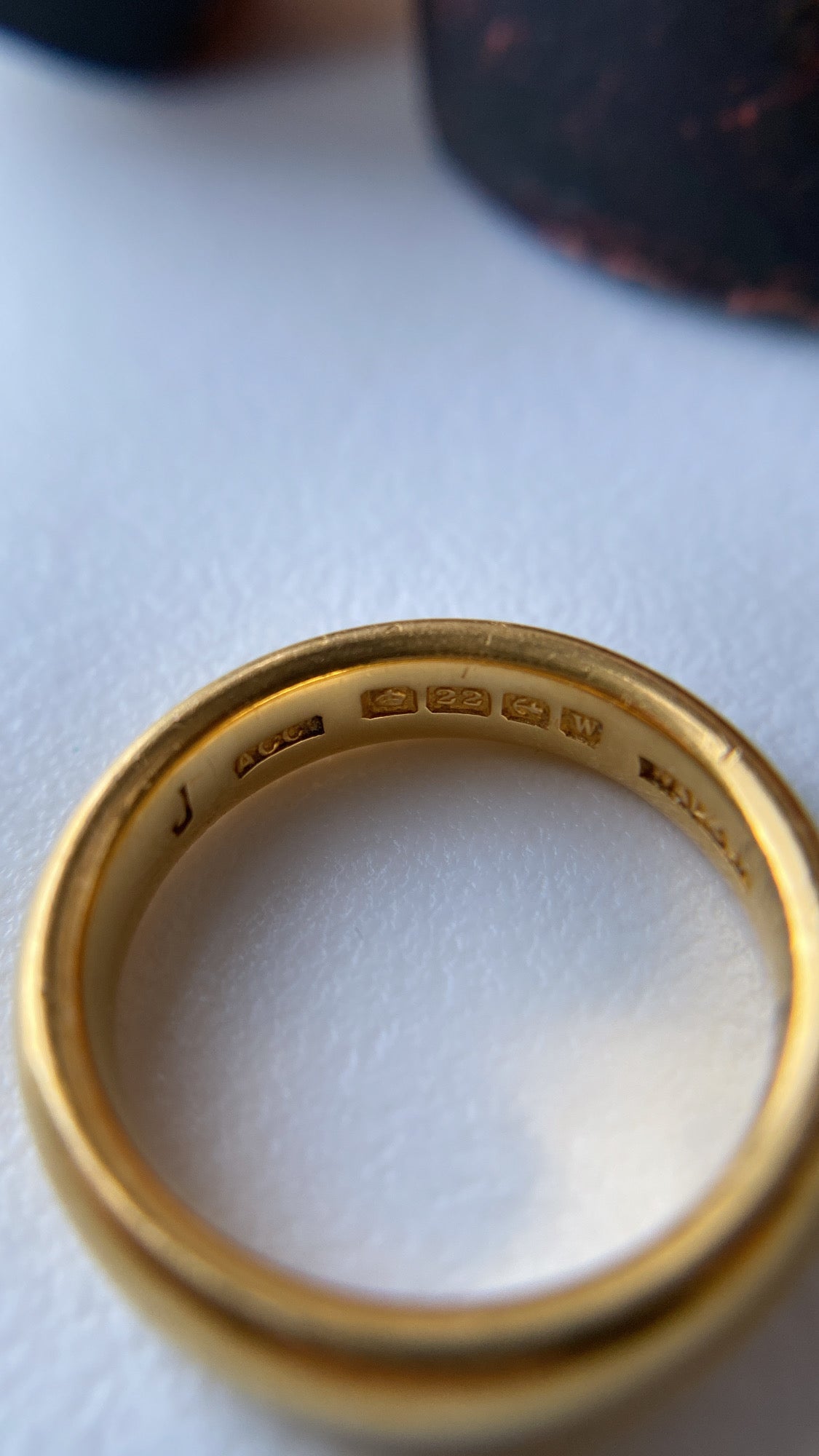 22ct butter gold antique wedding band