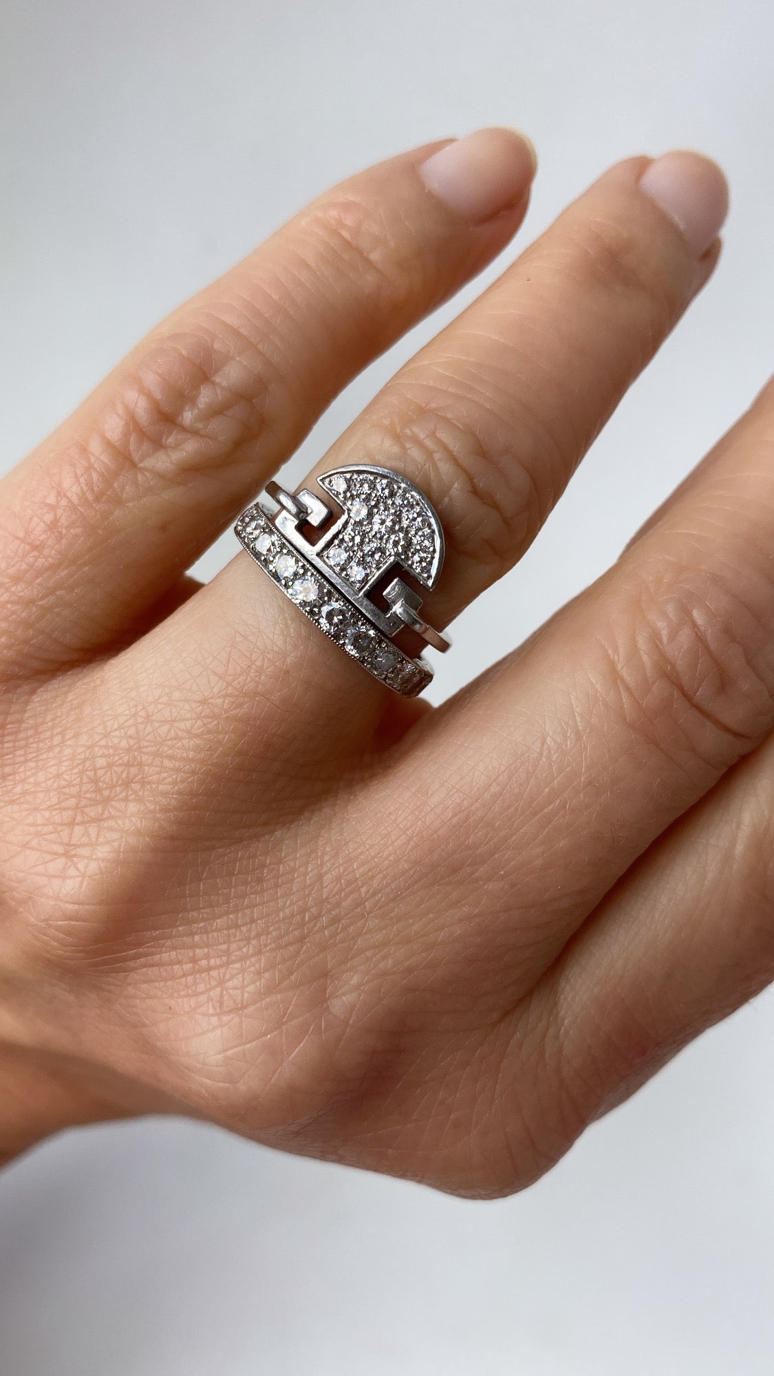 the diamond half moon ring