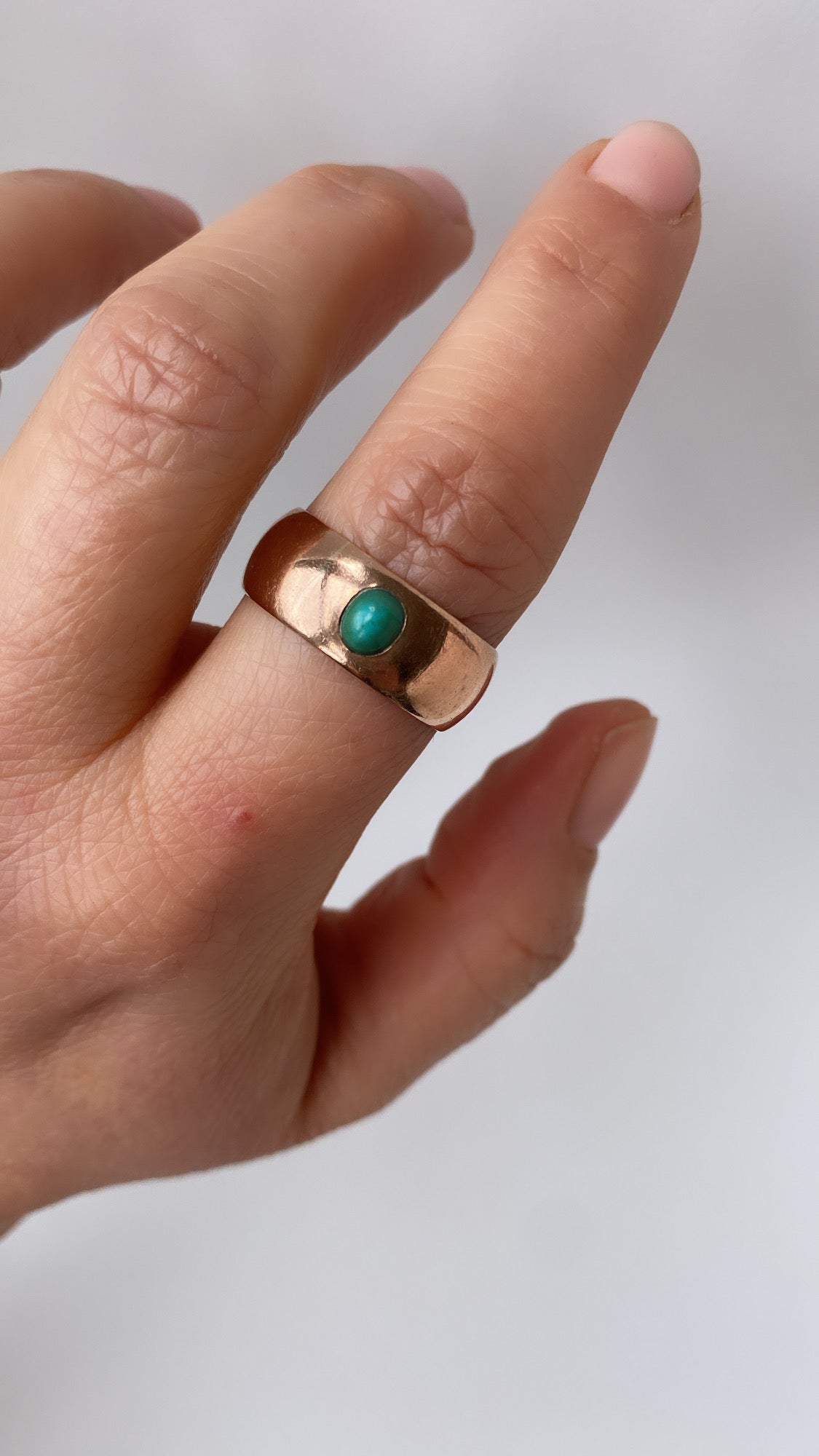 edwardian wide heavy band with turquoise