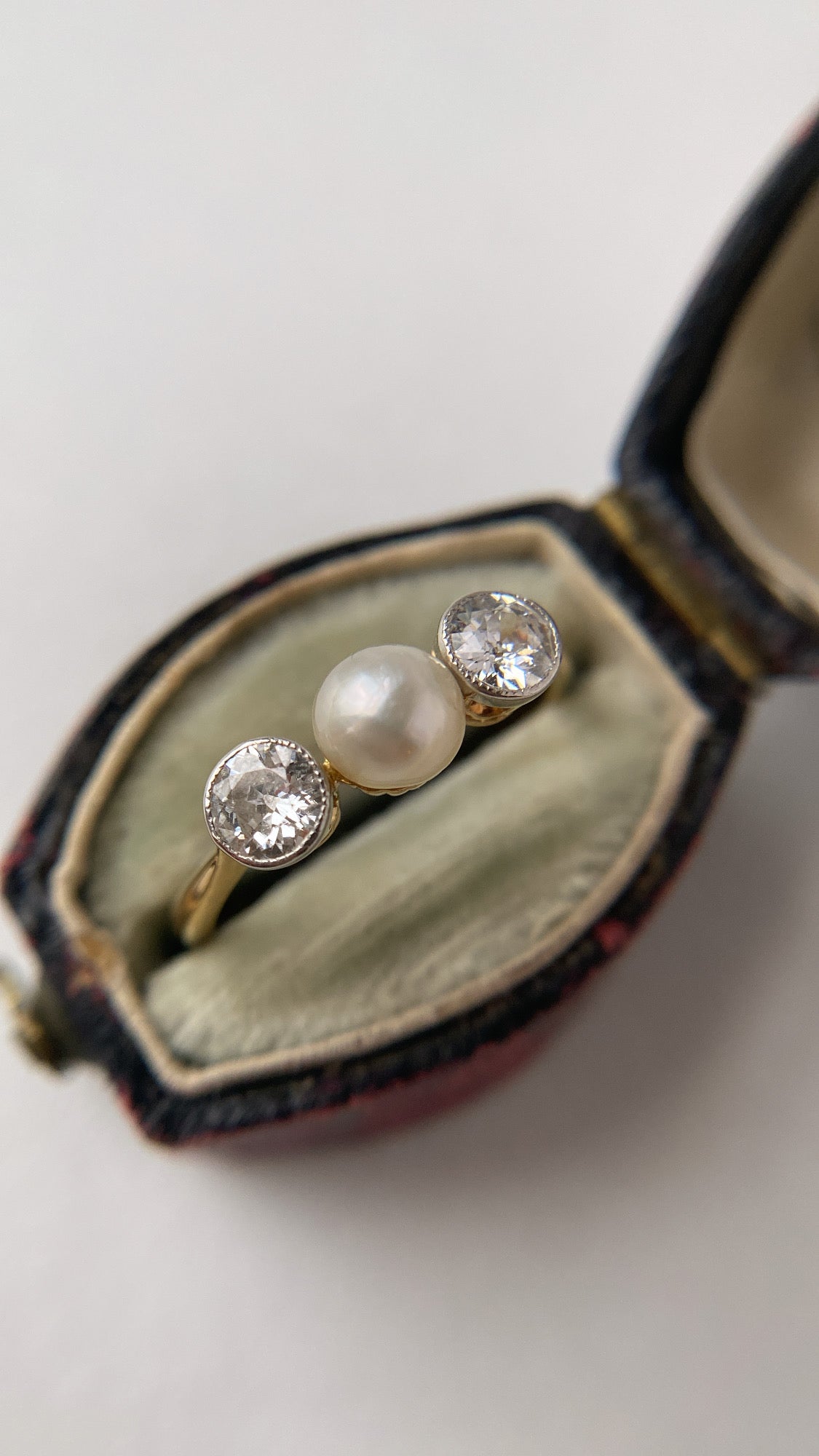 the pearl and diamond ring