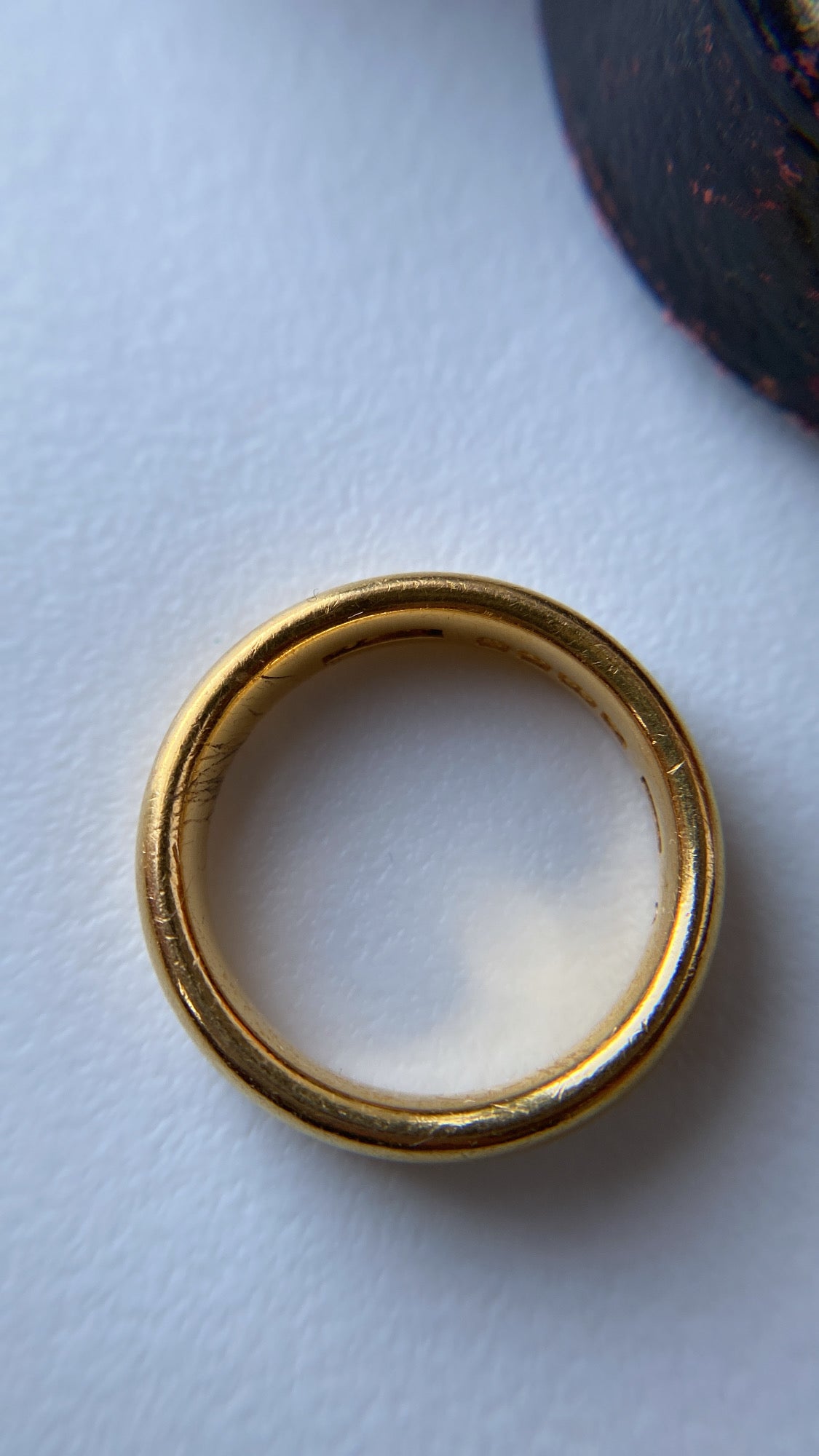 22ct butter gold antique wedding band