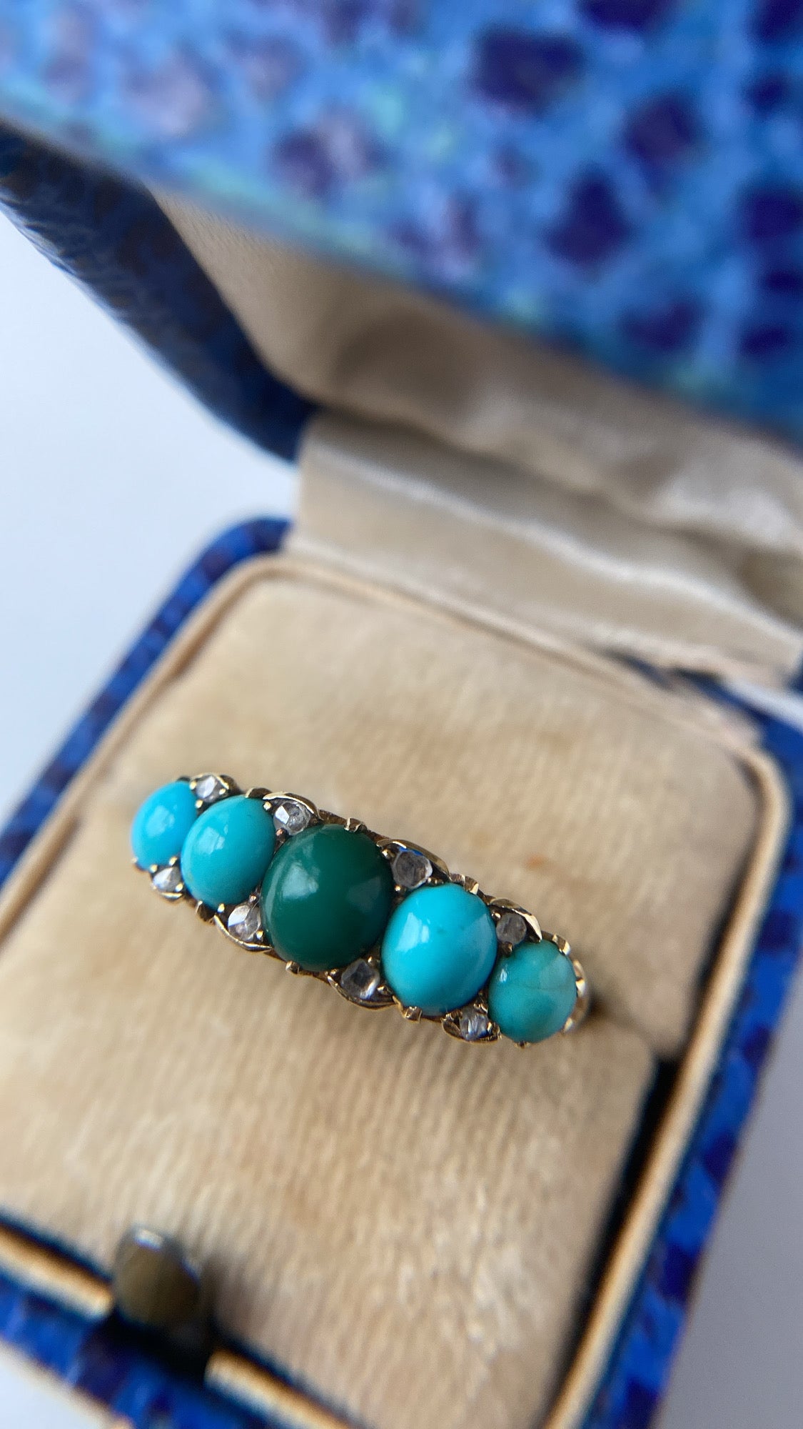 antique turquoise half hoop