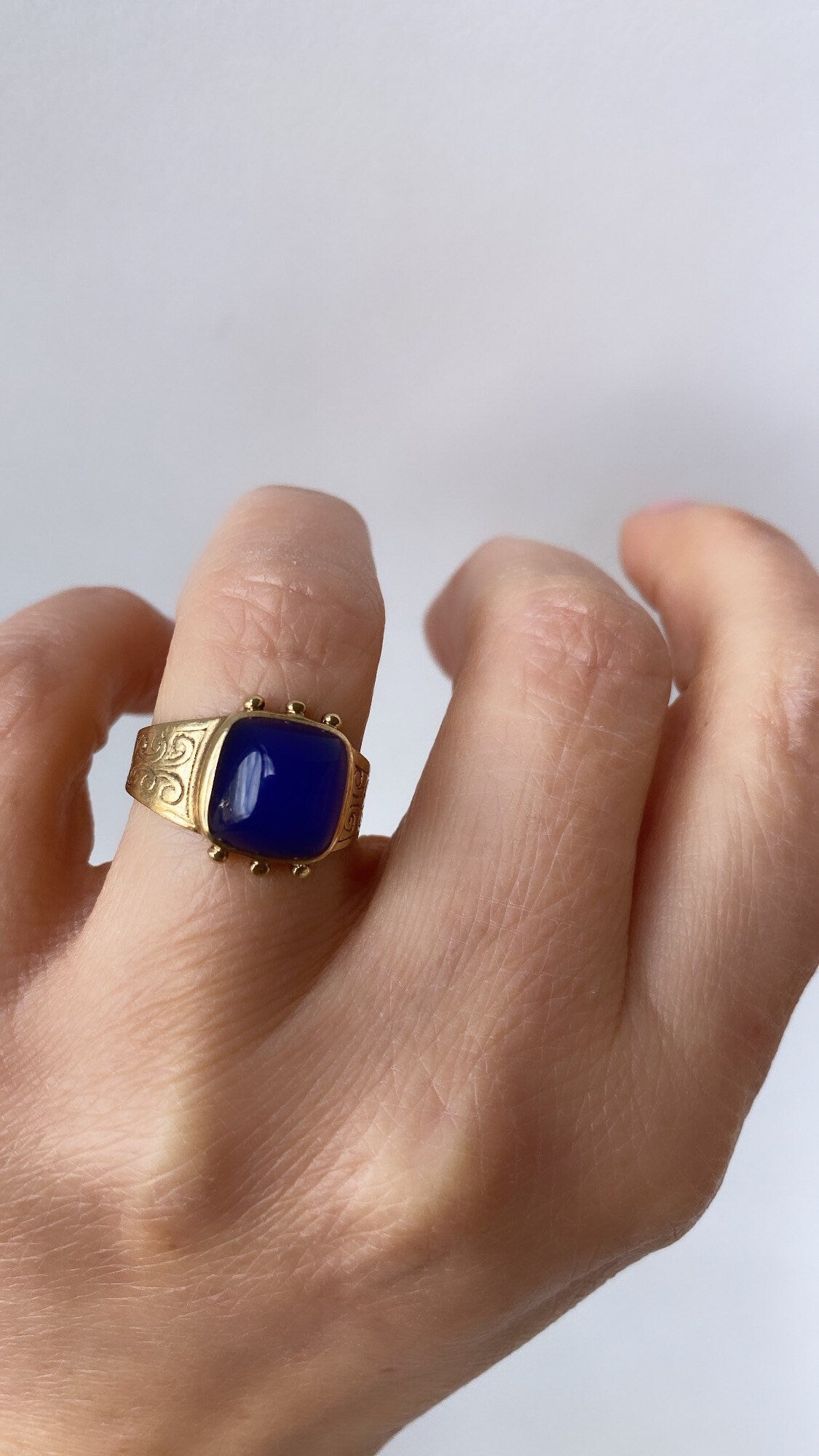 blue chalcedony cabochon