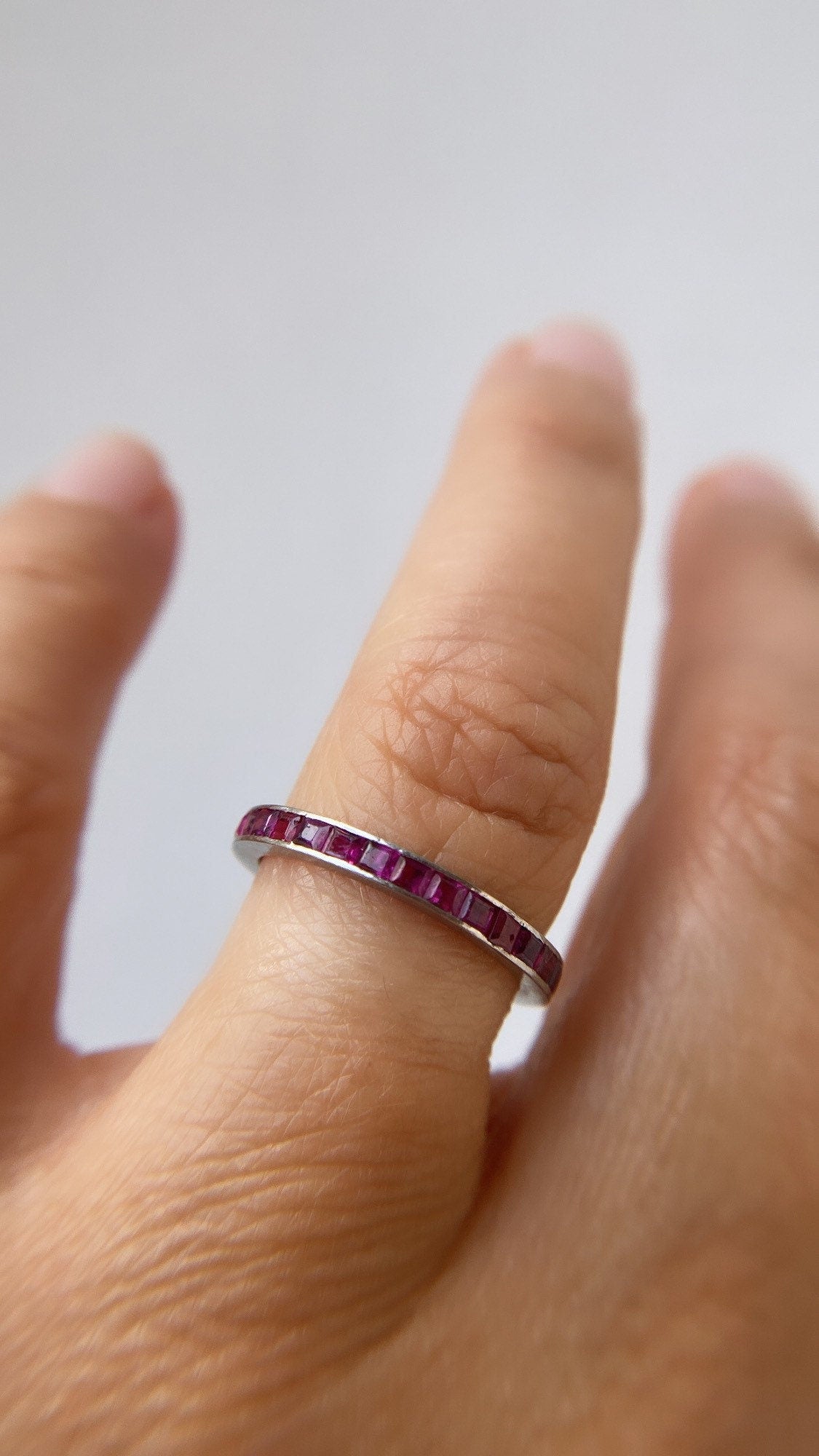 art deco ruby eternity band