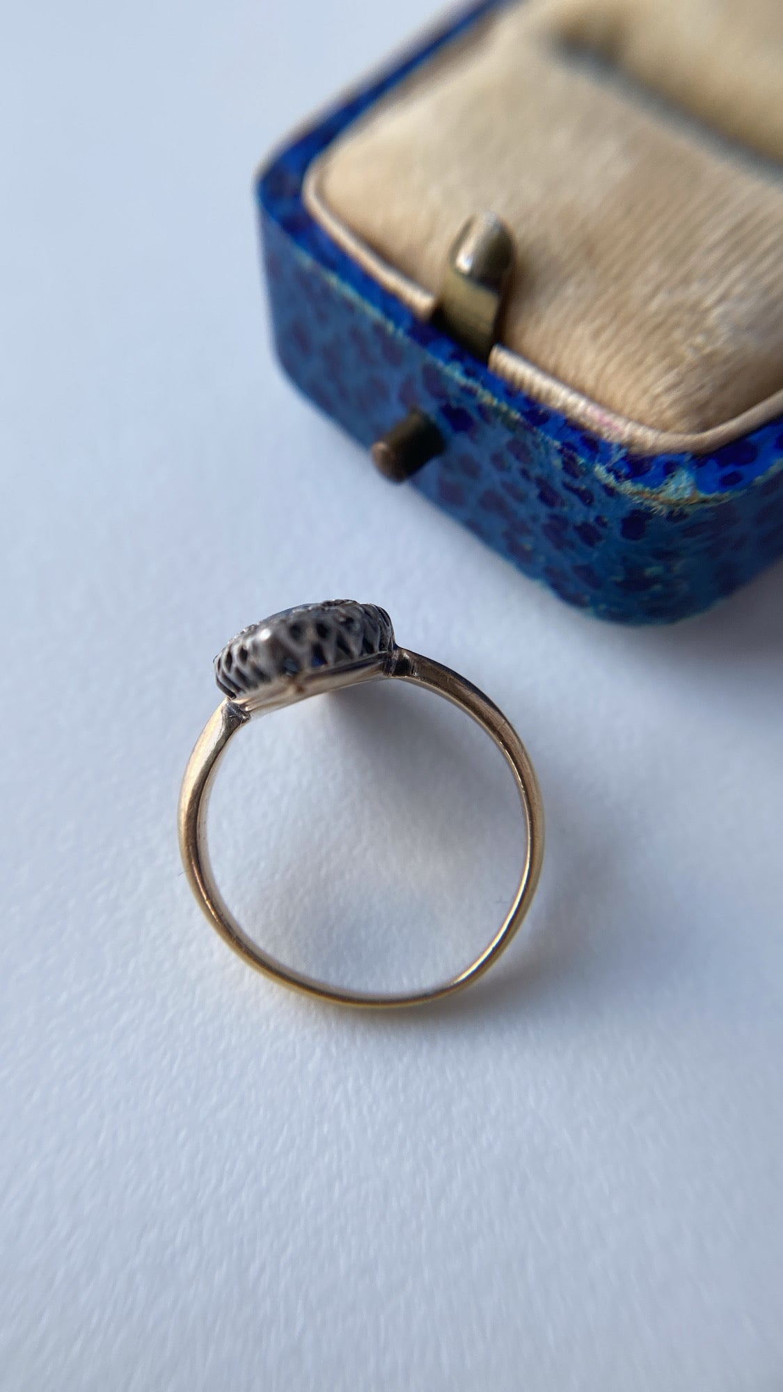 art deco sapphire and diamond navette