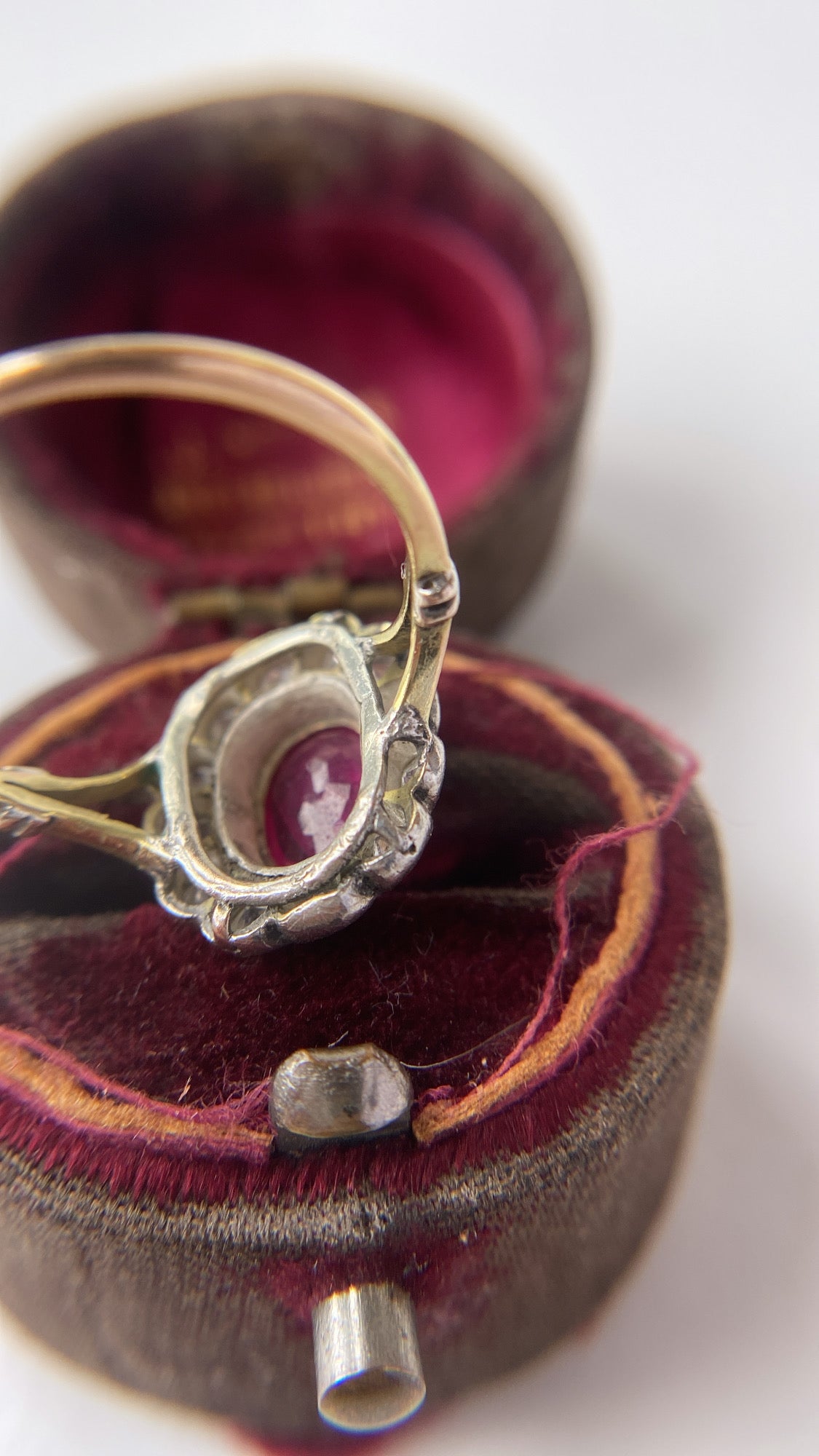 antique ruby and diamond cluster