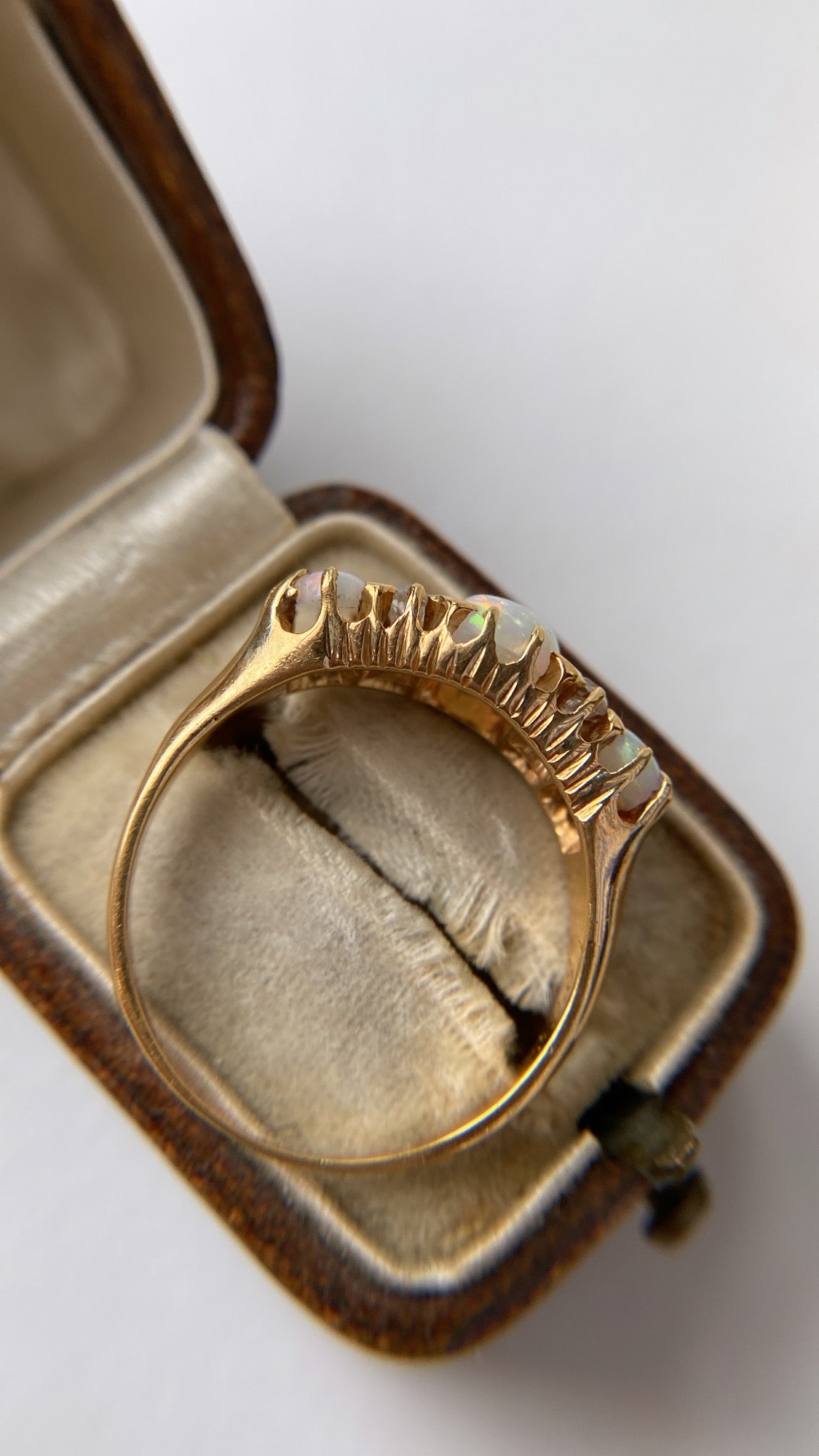 the rainbow opal and diamond ring