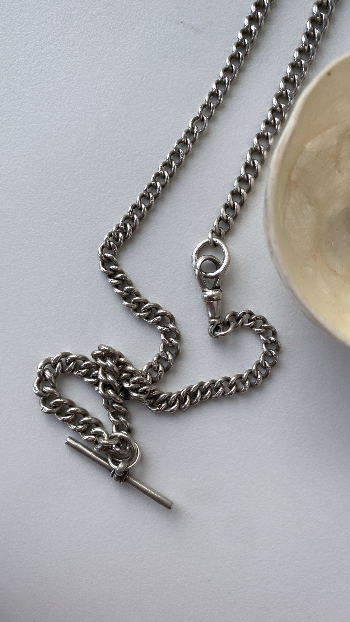 antique sterling silver double Albert chain