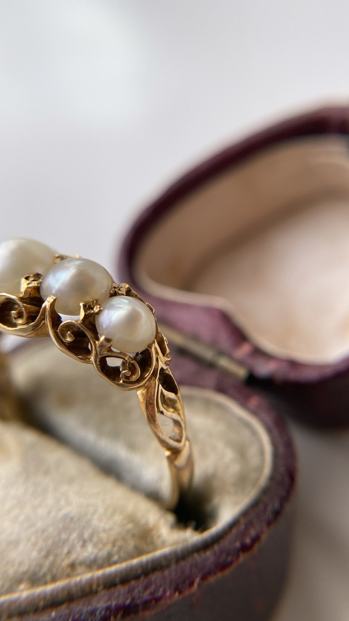 antique Victorian pearl half hoop