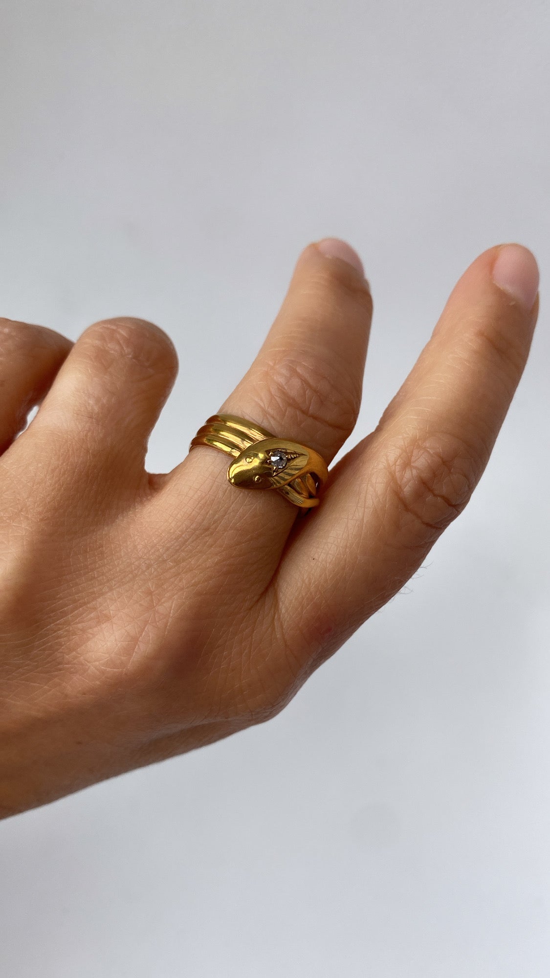 antique diamond snake ring