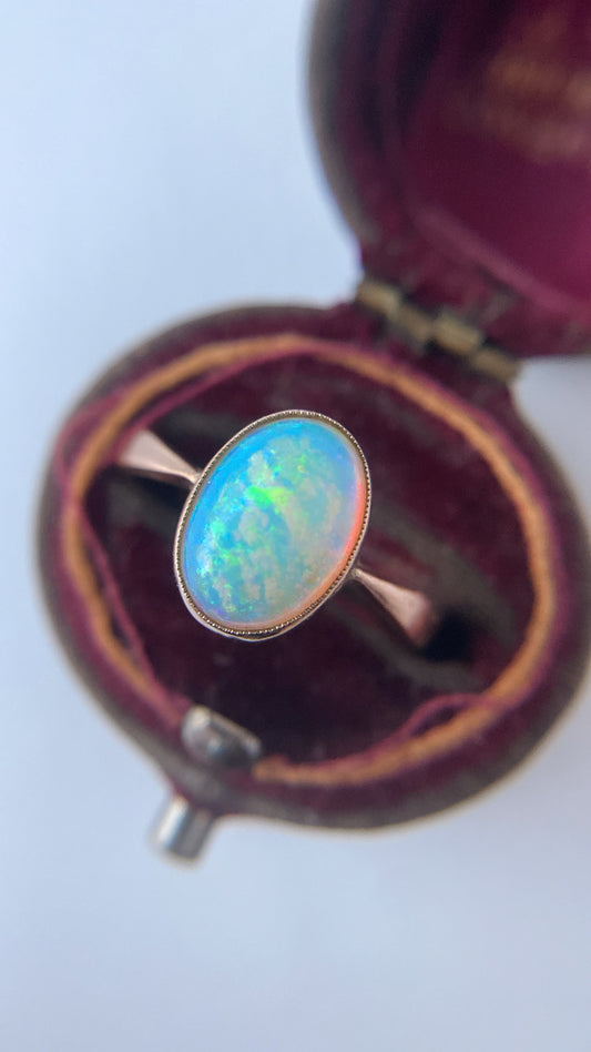 the antique opal solitaire