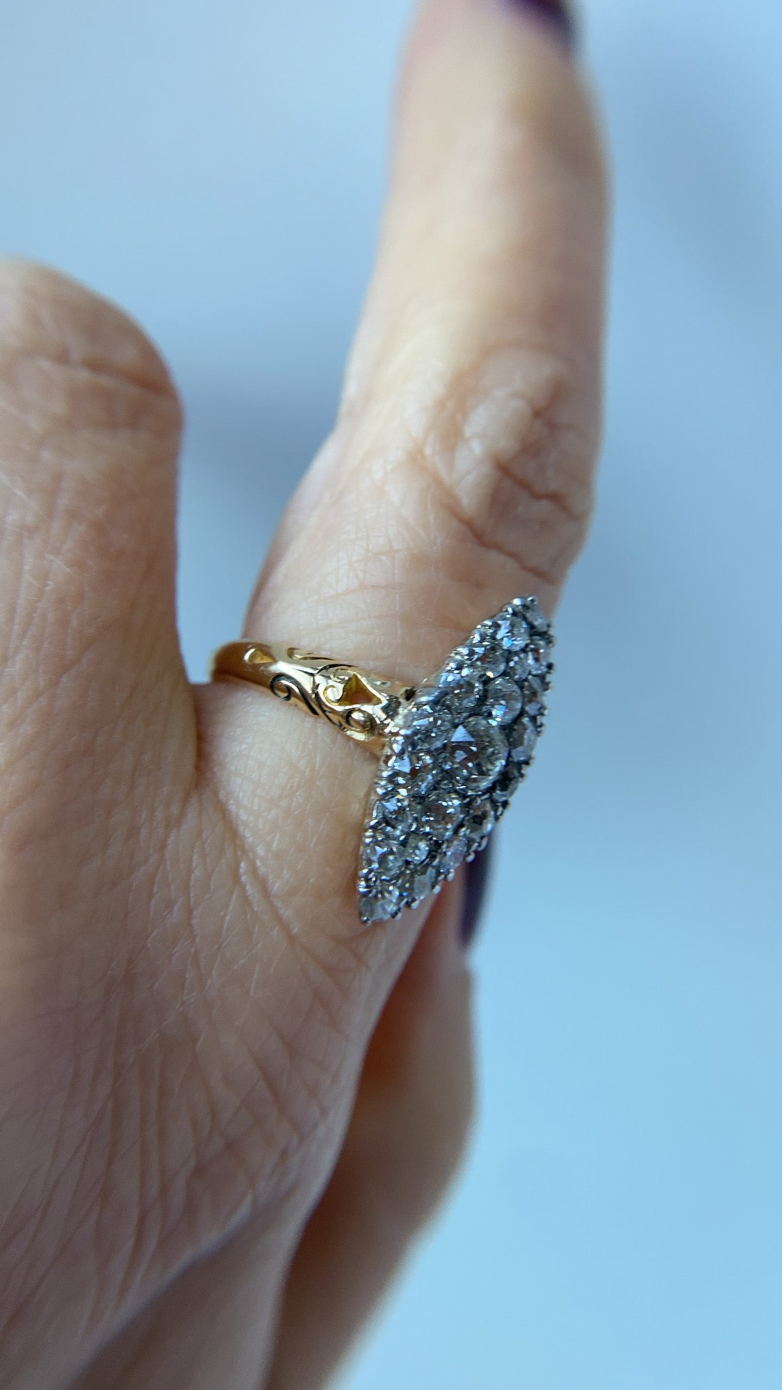 the old mine cut diamond navette