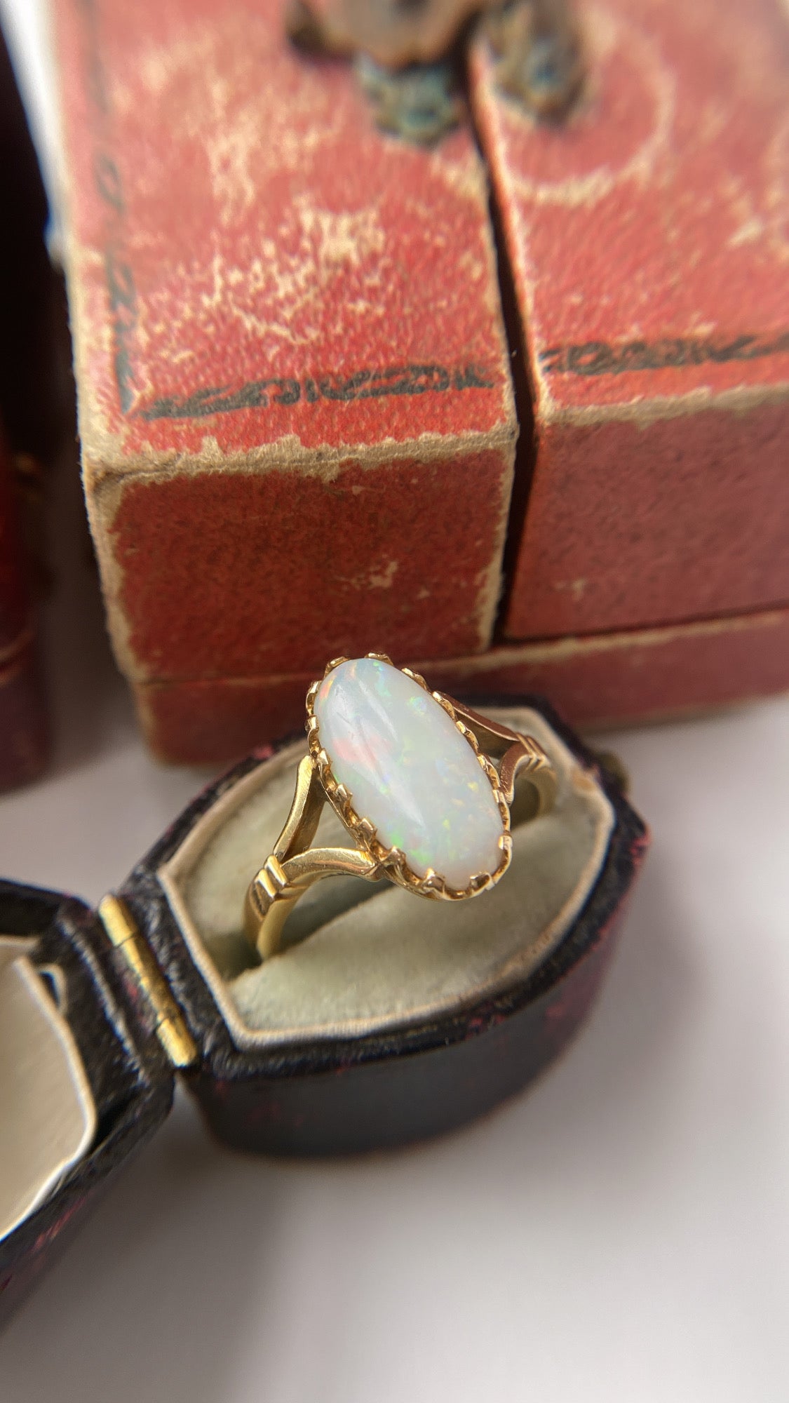 early 20th century opal cabochon ring