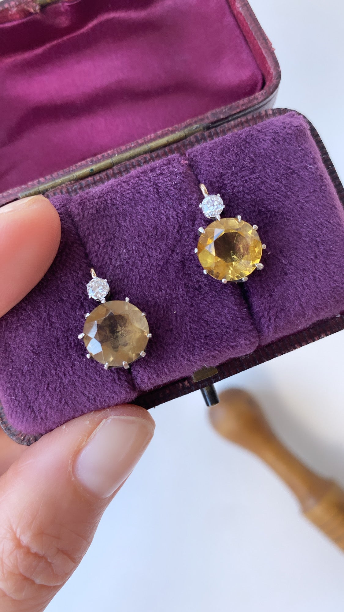 the citrine and diamond dormeuse earrings