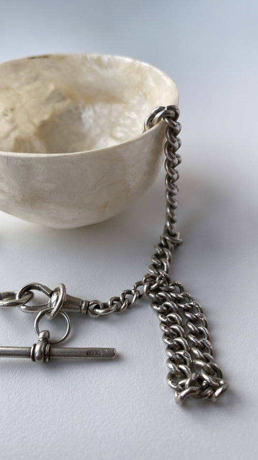 antique sterling silver double Albert chain