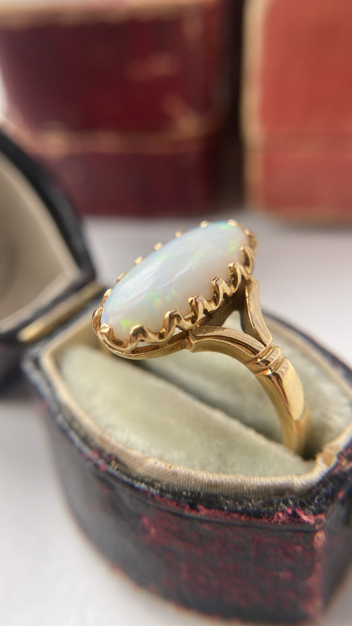 early 20th century opal cabochon ring