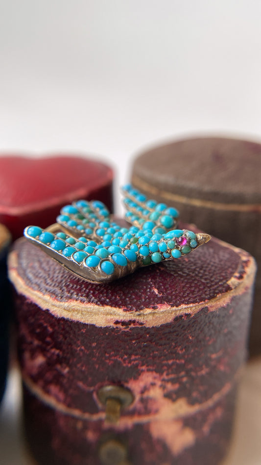 antique st esprit turquoise dove pendant