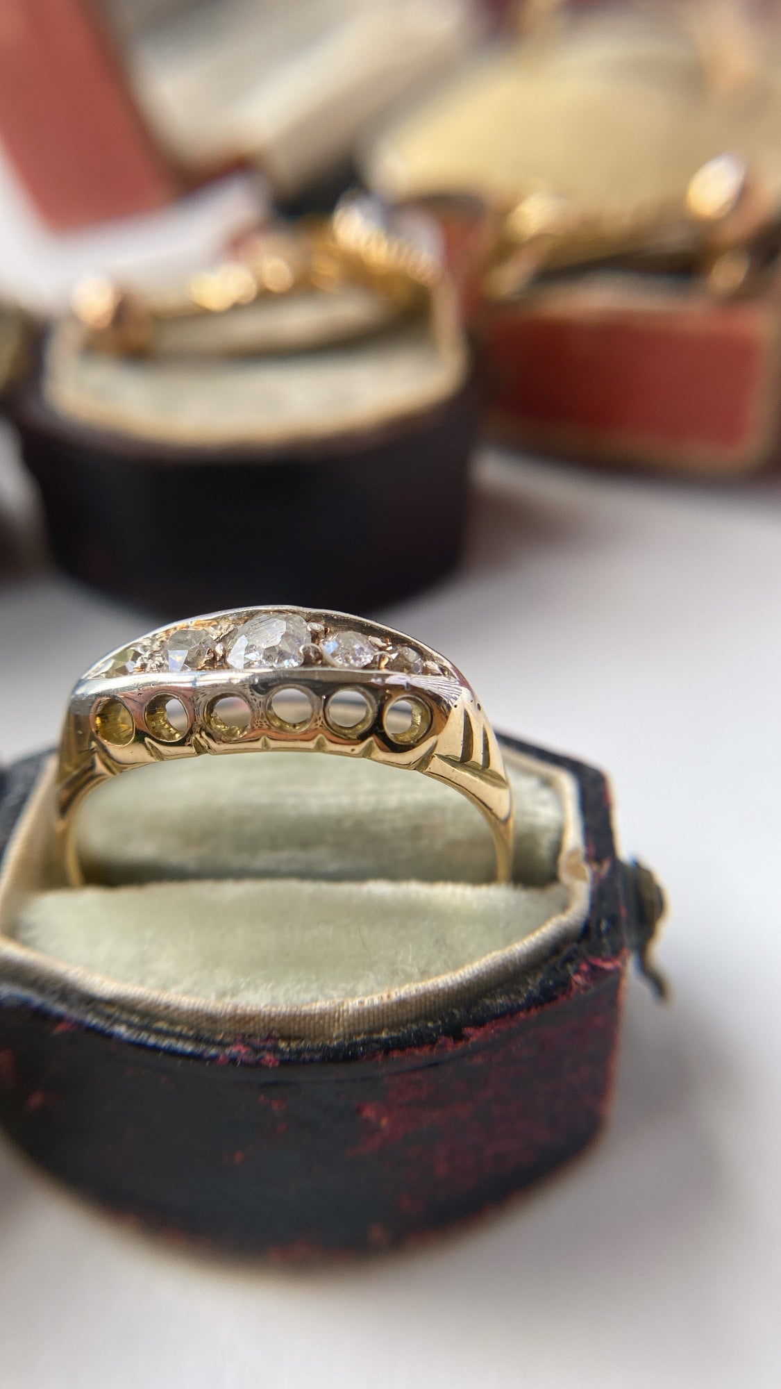 antique diamond boat ring